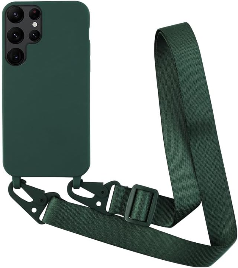 Yichxu Mobile Phone Lanyard Case for Samsung Galaxy S25 plus 5G with Strap, Silicone Mobile Phone Case with Cord Lanyard, Protective Case with Chain, Shockproof Nylon Shoulder Strap, Necklace Case For