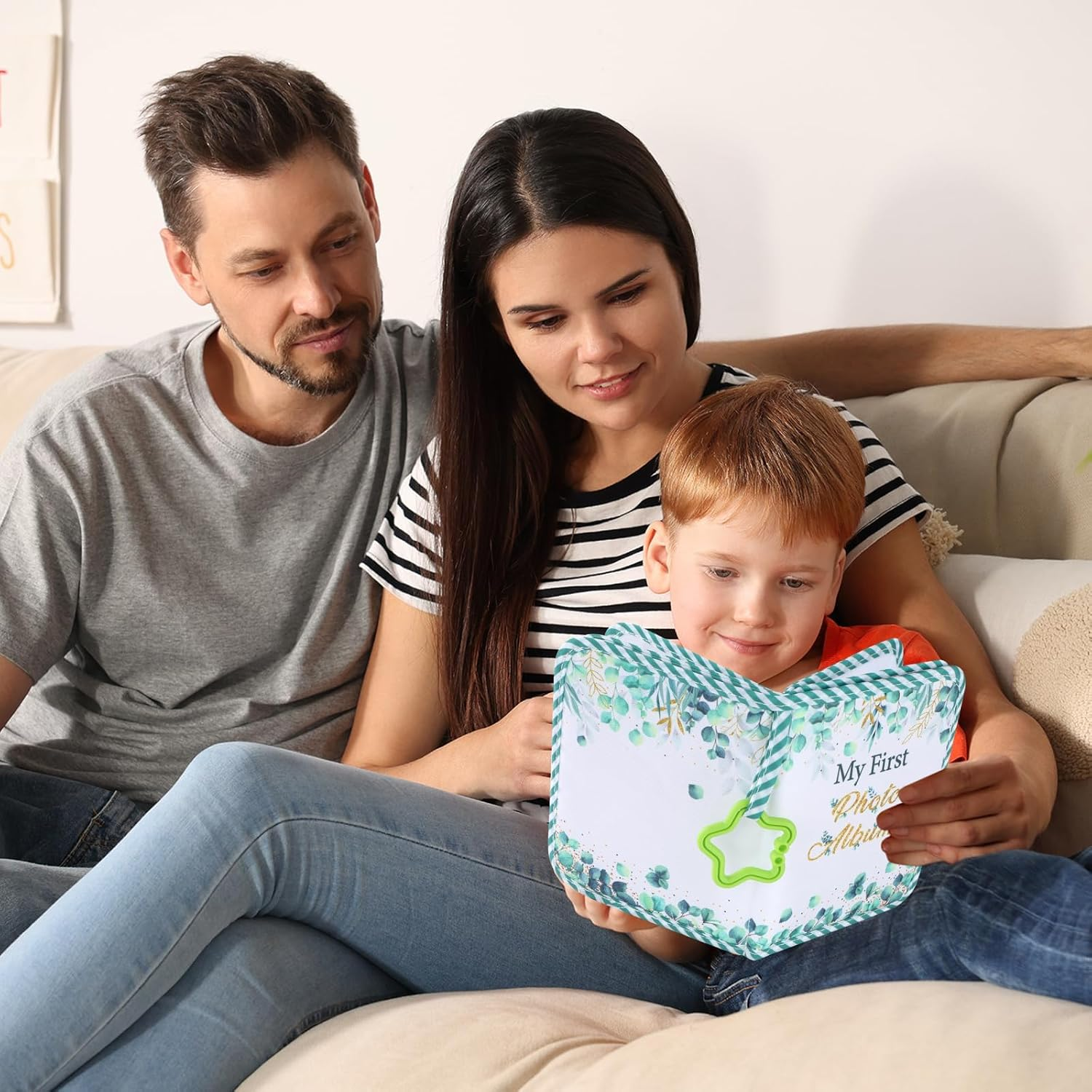 Baby'S My First Family Album Soft Photo Cloth Book Eucalyptus My First Book of Photos Greenery Baby Memory Album Gift Holds 4X6 Pictures for Babies Newborn Toddler & Kids Baby Shower image number 5