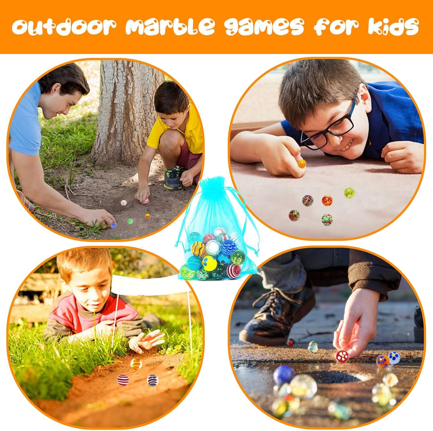 30 PCS Glass Marbles for Kids, 25 Colorful Assorted Marbles and 5 Glow in the Dark Marbles, Marble Games and Marble Run Accessories for Boys and Girls, Beautiful Marbles Bulk for Home Decoration