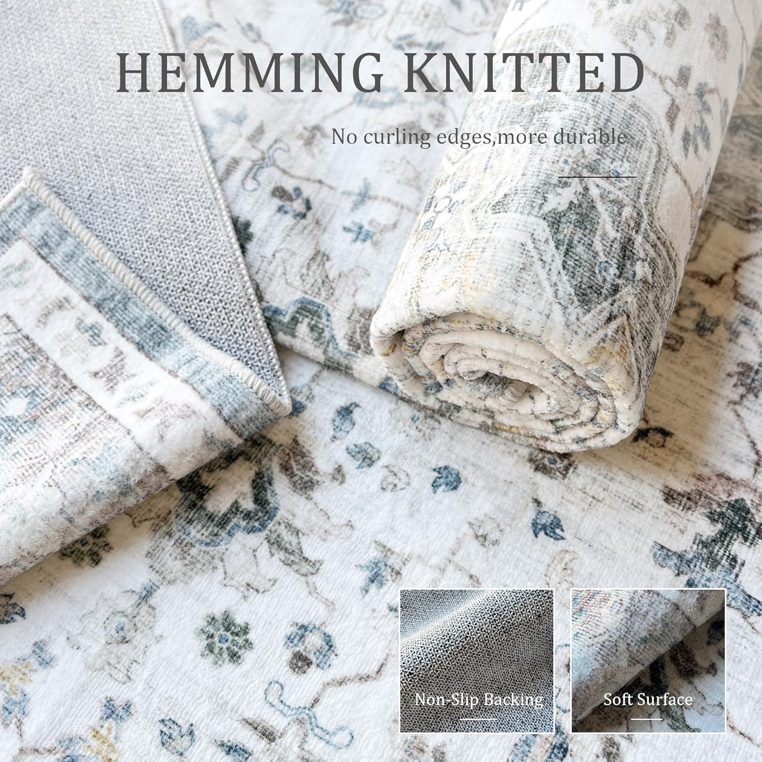 Gyugmhao Rugs for Living Room,Machine Washable Area Rug with Non-Slip Rugs,Foldable Low Pile Carpet for Home Decor Office Boho Rug,Bedroom, Dining Room,Office 120X160 Cm