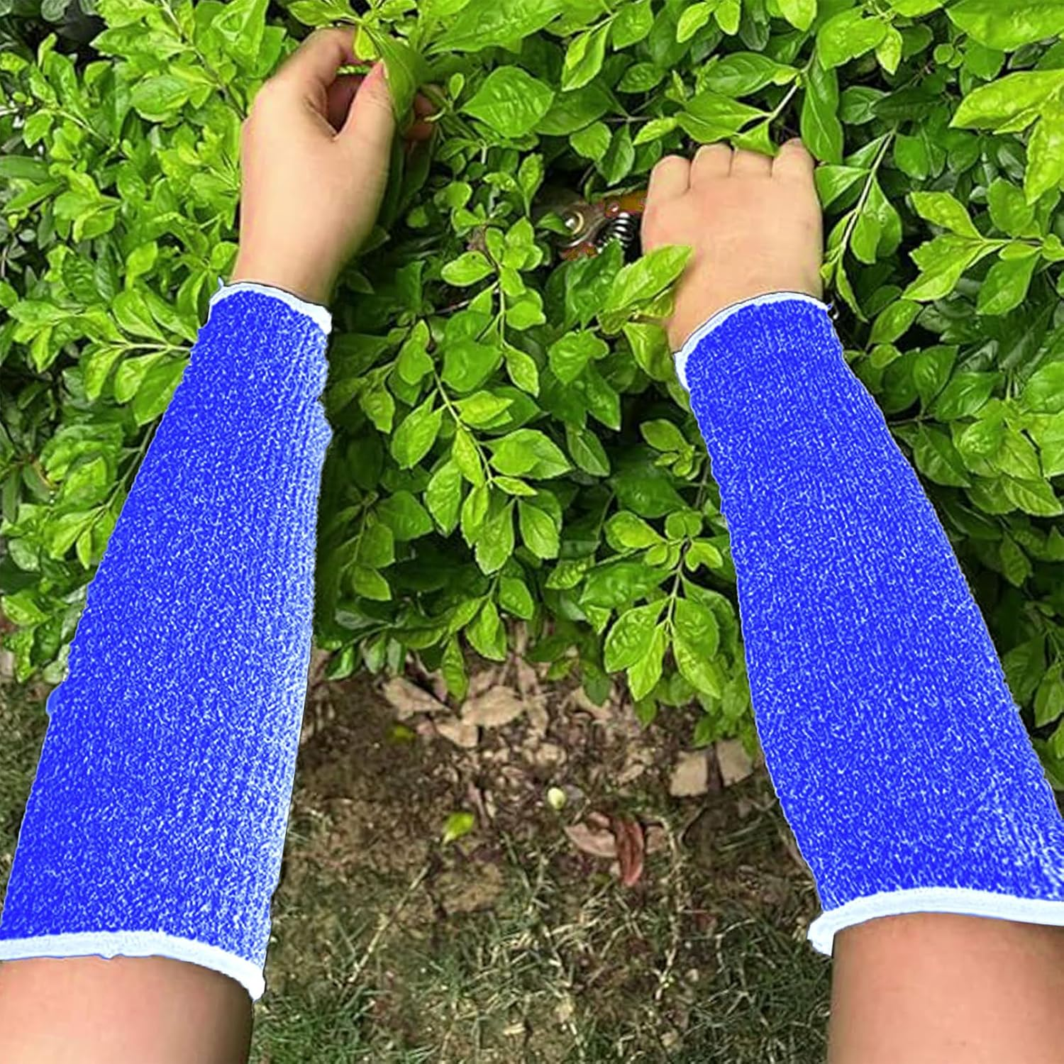 OJIOUI 4 Pair Protective Arm Sleeves Cut Burn Resistant Forearm Sleeve for Garden, Kitchen, Cooking(Black, Purple, Gray, Beige) image number 1