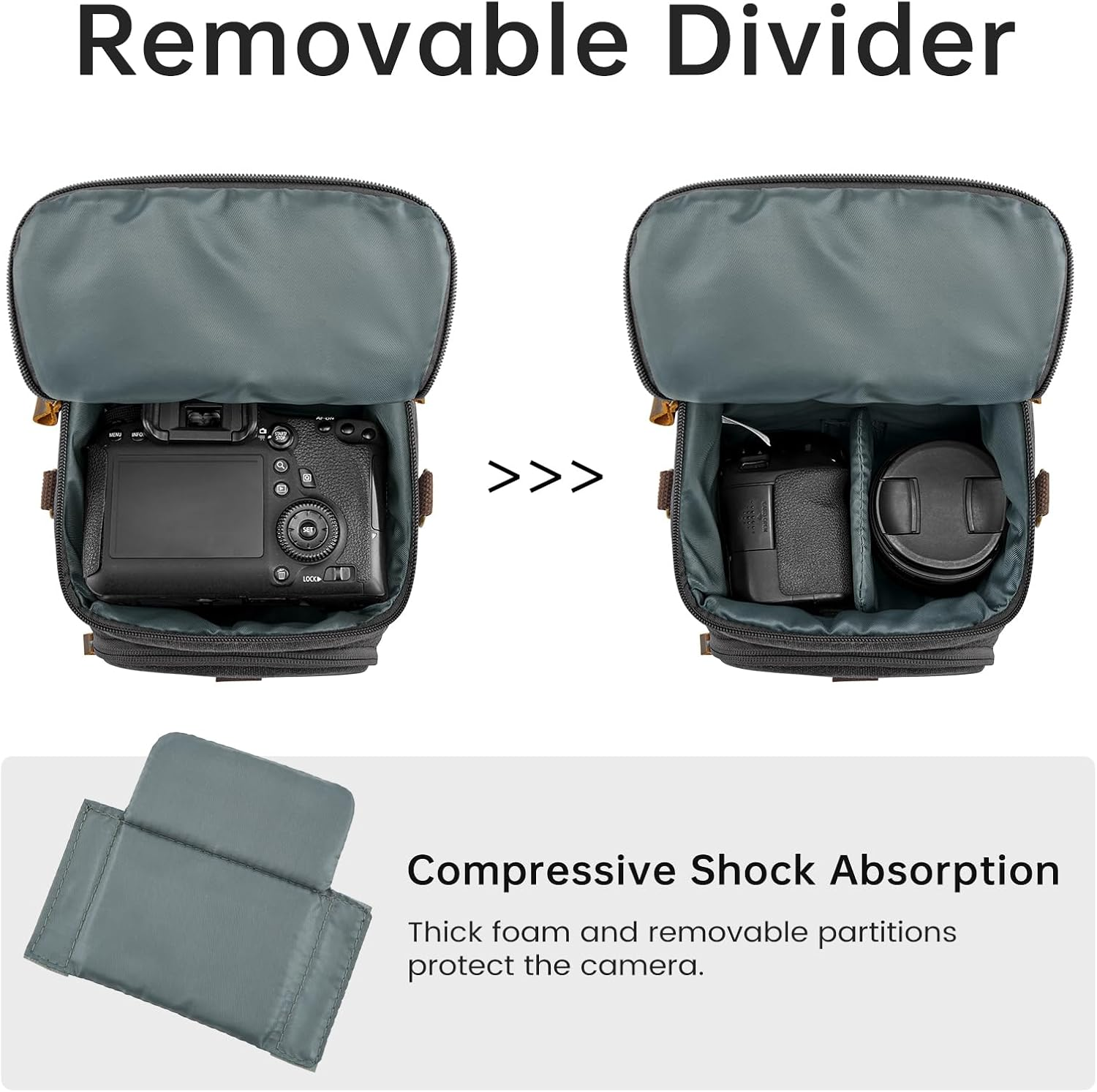 S-ZONE Camera Bag Small DSLR SLR Water-Resistant Canvas Crossbody Shoulder Bag Camera Case for Photographer image number 1