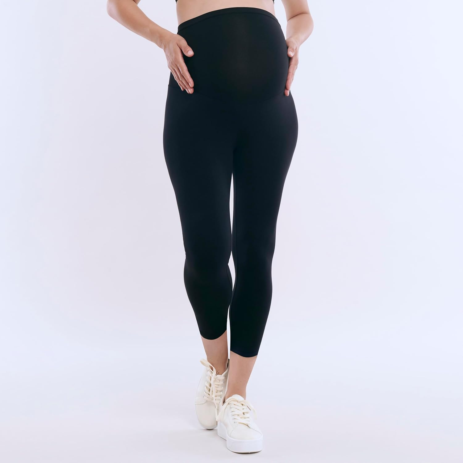 Motherhood Maternity Women'S Maternity Essential Stretch Crop Length Secret Fit Belly Leggings image number 2