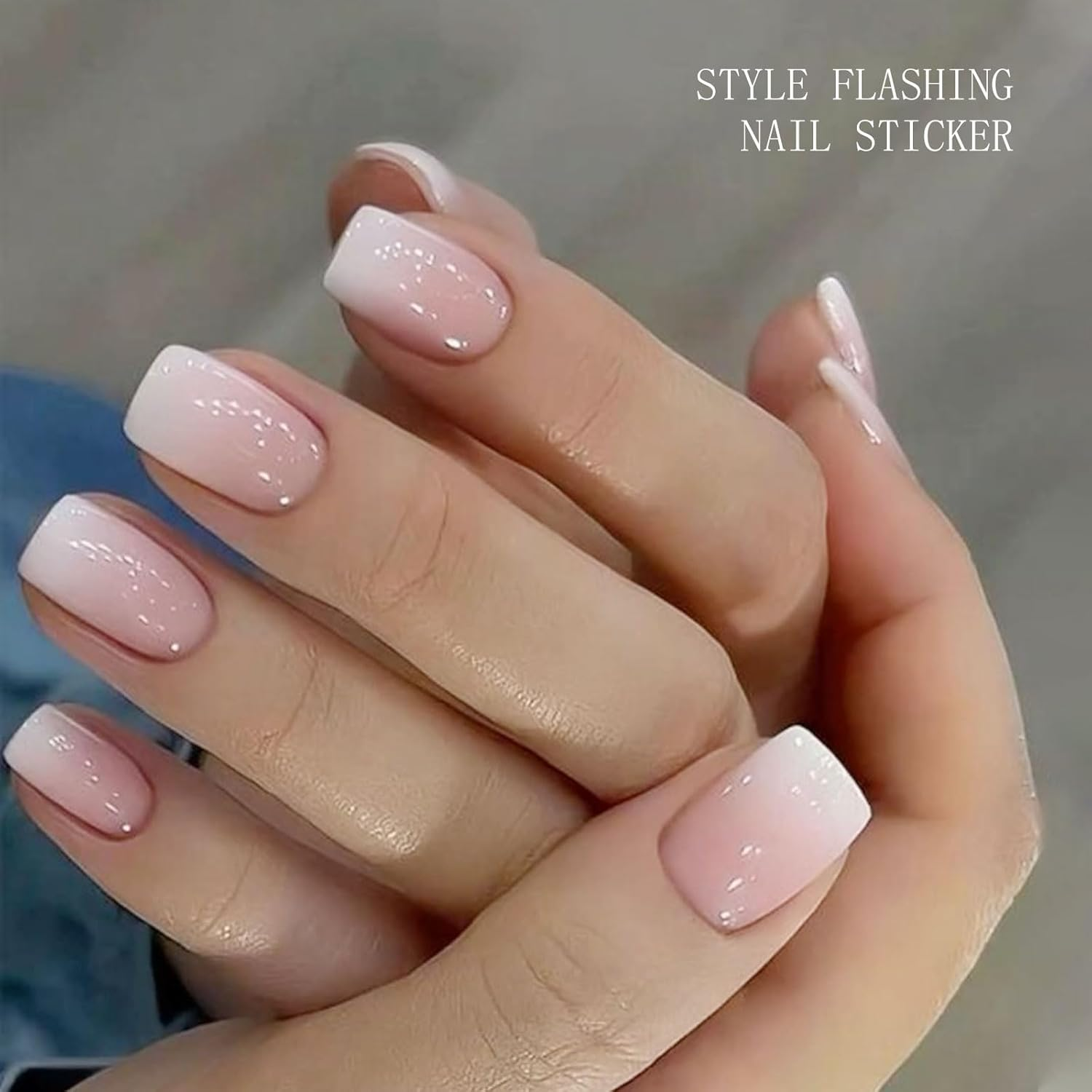 JMEOWIO Nail Foil White Cream Light Brown Gel Nail Foils Self-Adhesive Nail Stickers UV Hardening Decoration Nail Design Accessories image number 6