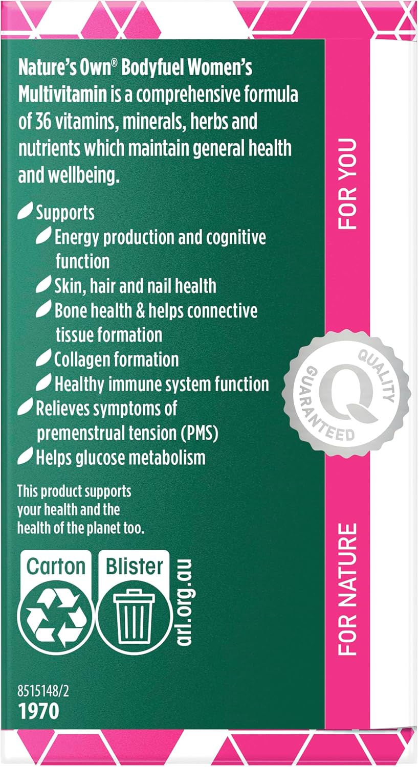 Nature'S Own Bodyfuel Women'S Multivitamin Tablets 60; Supports Healthy Immune System Function; Relieves PMS Symptoms; Supports Bone Health; Helps Maintain Hair, Nails and Skin image number 2