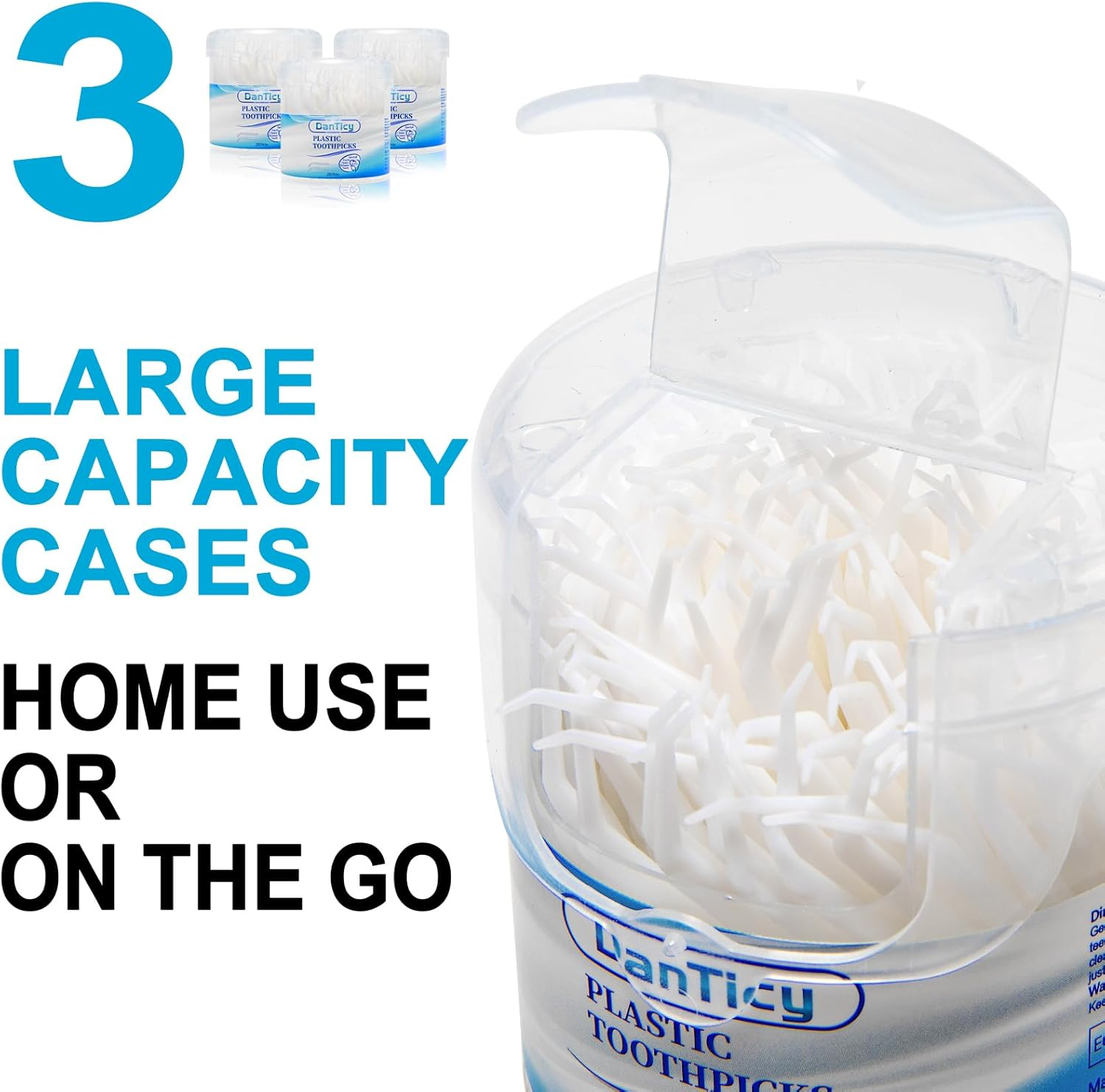 Interdental Toothpicks, Disposable Plastic Curved Hook Toothpicks, Ultra Teeth Cleaning Tool for Daily Care of Removes Plaque and Debris between Your Teeth (3 Pack) image number 3