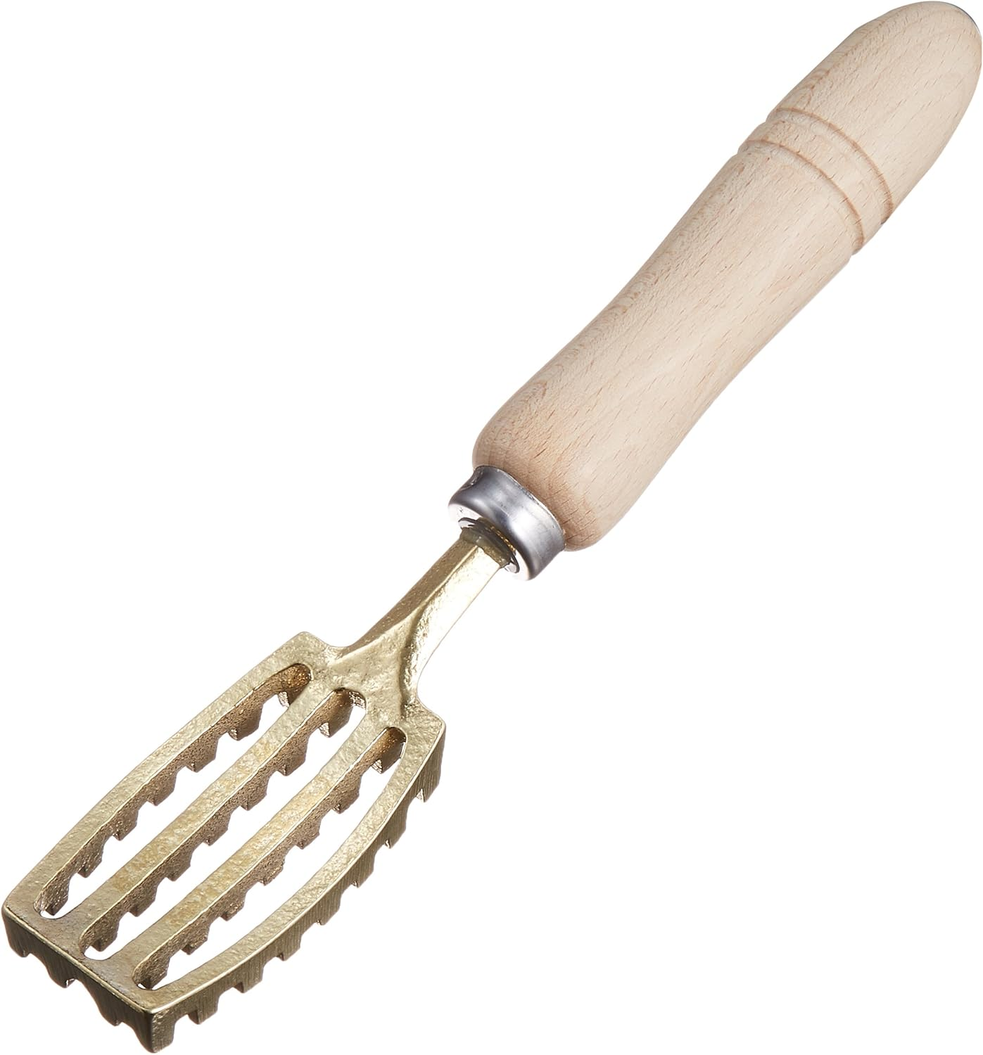 Endoshoji TKG BUL20001 Scale Remover, Total Length: 7.7 Inches (195 Mm), Weight: 3.5 Oz (100 G), Brass Body, Easy to Hold, Wooden Handle, Commercial Use, image number 2