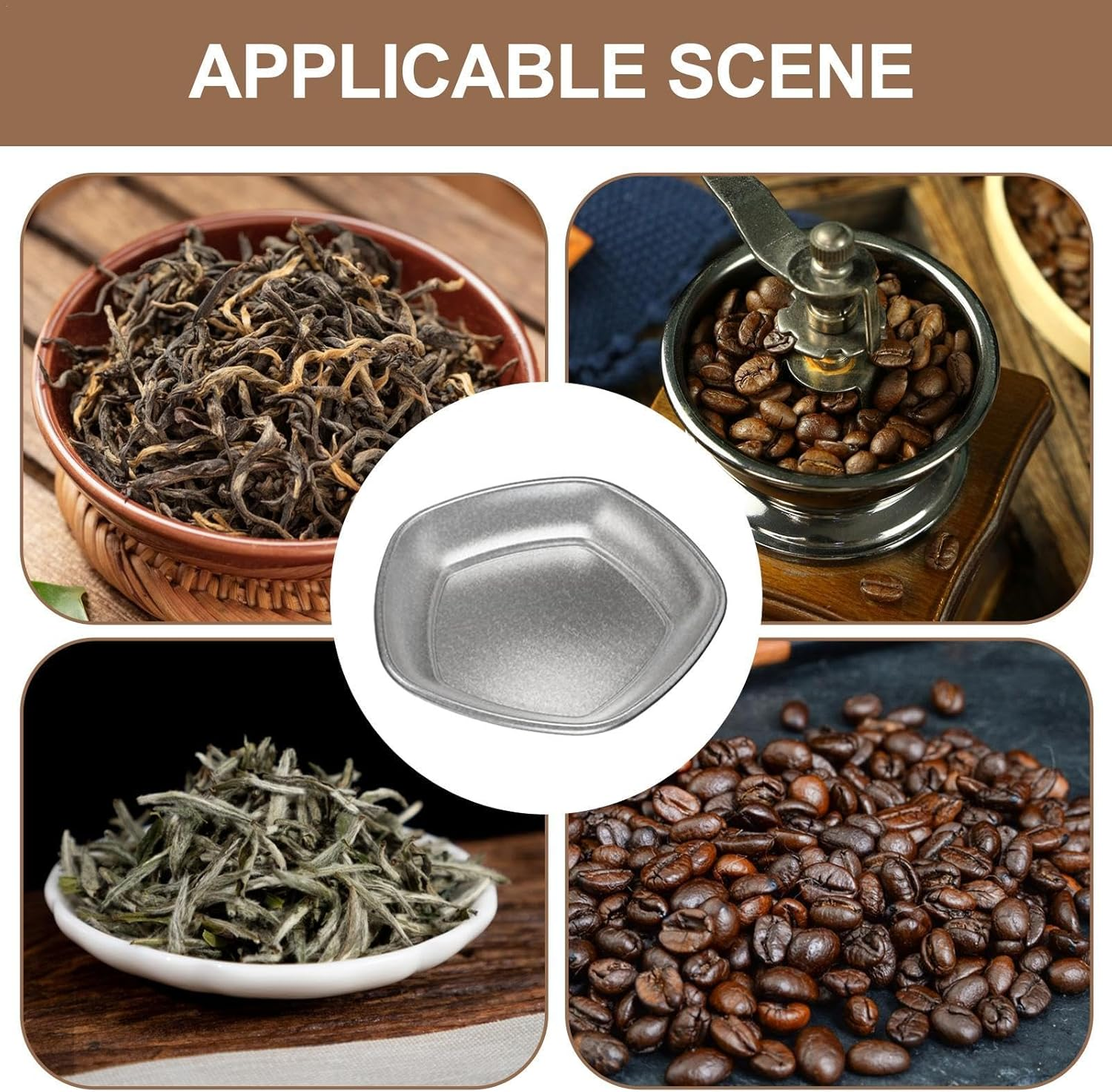 Coffee Beans Dosing Cup - Tea Measuring Dosing Cup, Pottery Tea Scoops, Coffee Dosing Tray | Coffee Bean Dosing Container, Portable Coffee Beans Scoop, Stainless Steel Coffee Bean Dosing Tray for Home - Triangle image number 2