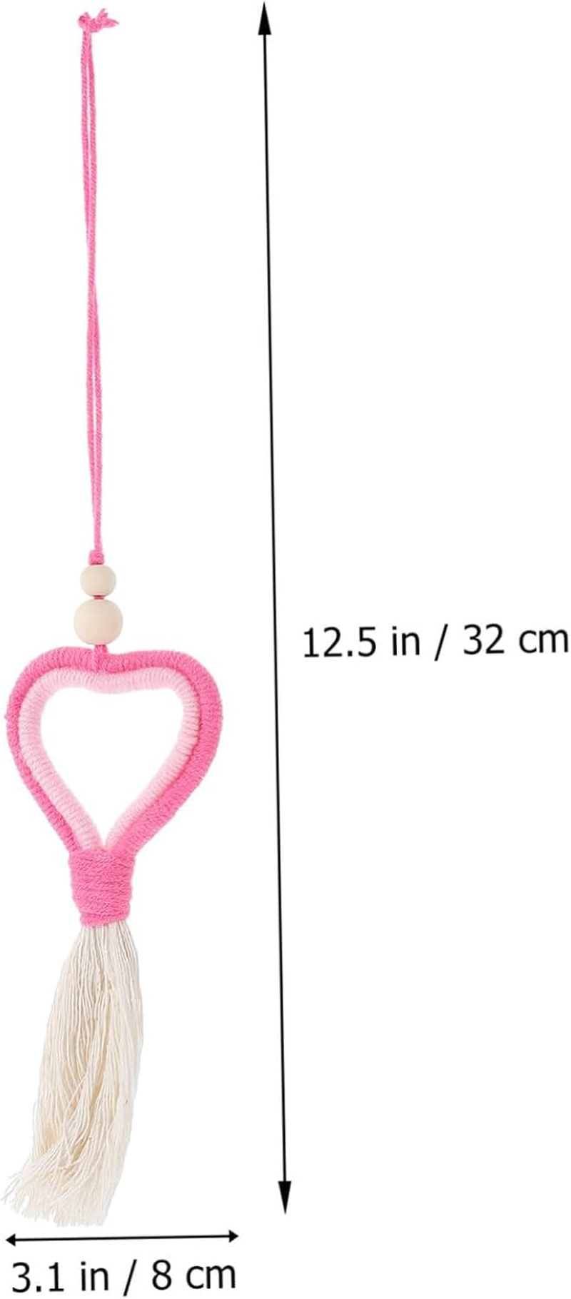 Mikinona Valentine Wool Felt Hanging Pendant Heart Tassel Ornament Pink Romantic Decoration for Home Party Valentine'S Day