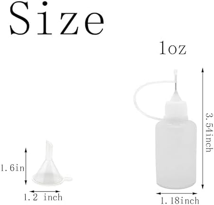 LALOCAPEYO Precision Tip Applicator Bottle, Glue Applicator Bottles, 15 PCS 10Ml Precision Tip Applicator Bottles with 3Plastic Funnels, for Acrylic Painting(Precision Tip Bottle)
