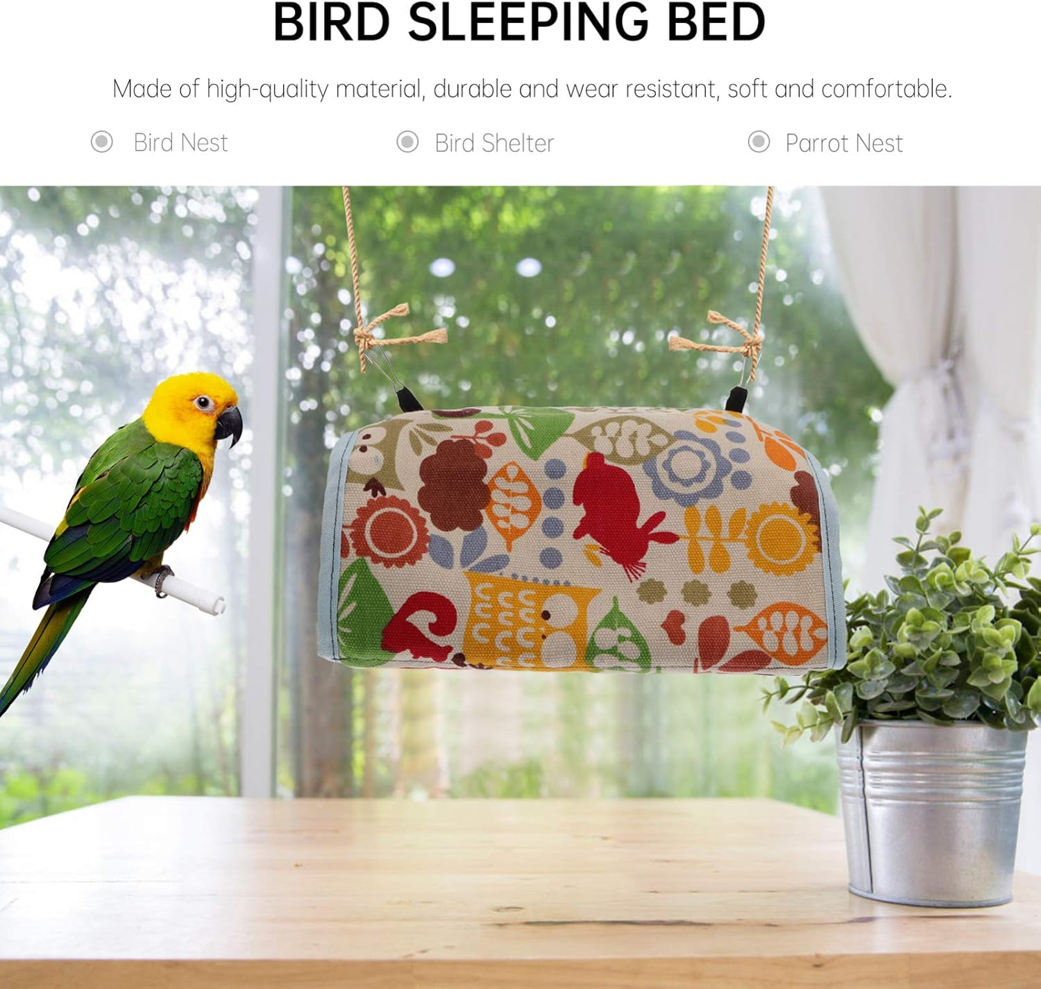 POPETPOP Warm Birds Nest Winter Birds House Bird Hanging Cave Cage Parrot Bed Hammock Hanging Swing Bed Nest Bird House M