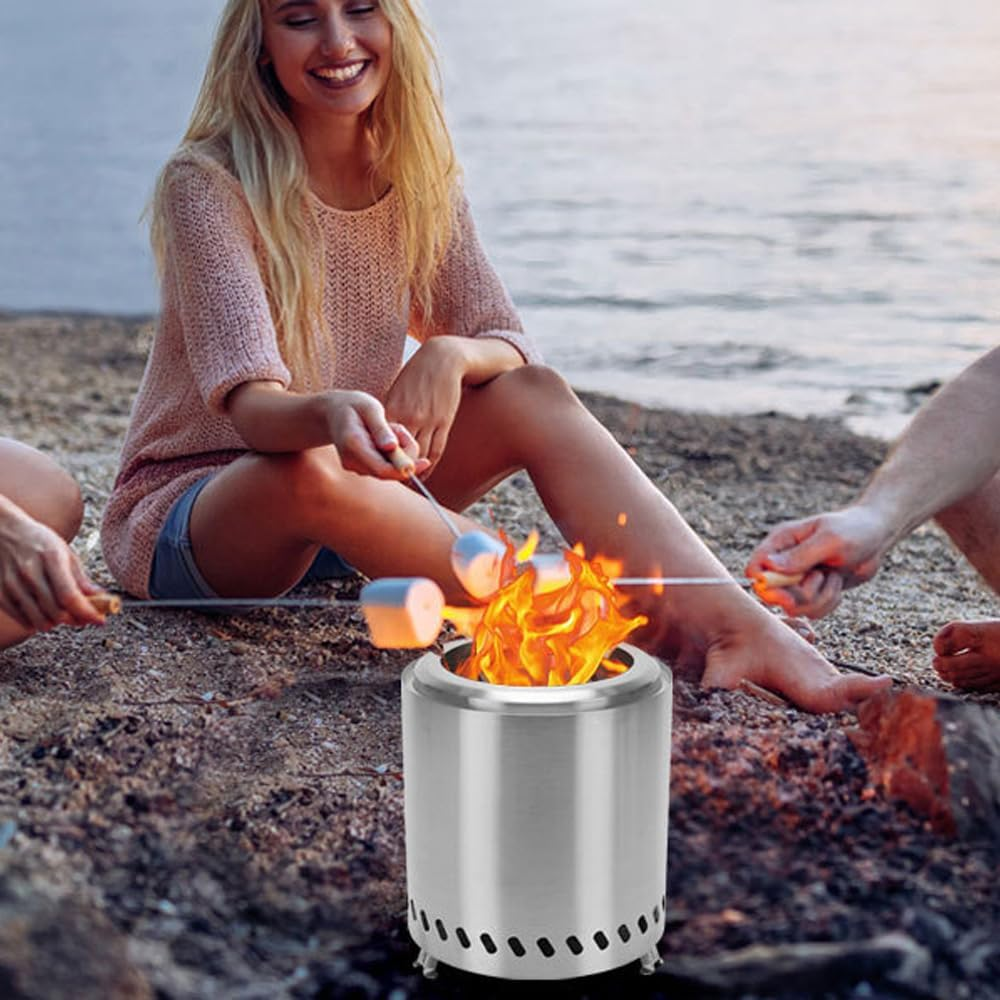 Smokeless Fire Pits for outside Portable Fire Pit Small Firepit Ideal for Outdoor Camping RV Use Perfect for Roasting Marshmallows Smokeless Firepit image number 3