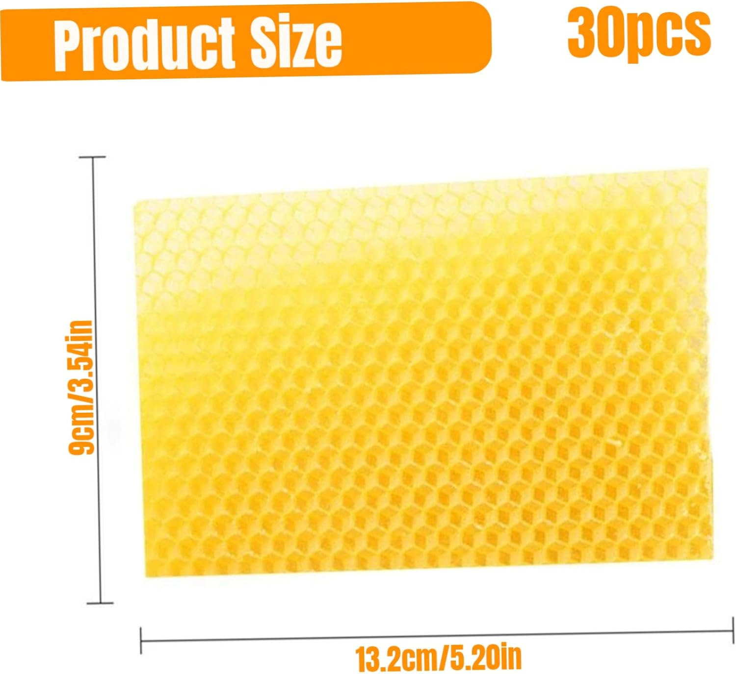 Beeswax Sheets 30Pcs Beeswax Foundation Sheets Wax Foundation for Bee Frames Natural Honeycomb Sheets Beeswax Sheets for Candle Making Beekeeping Supplies image number 1