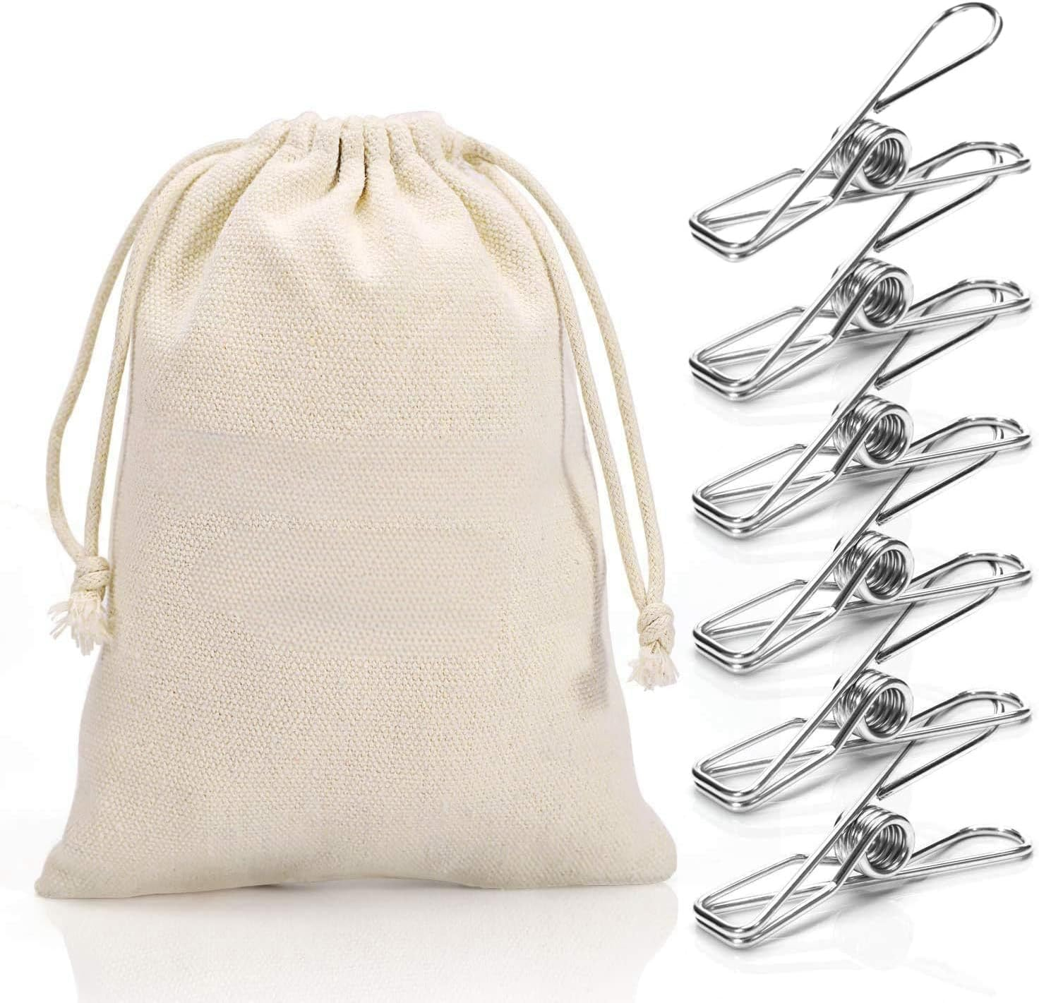 30 Pcs Clothes Pegs，3.74In Stainless Steel Metal Long Tail Clip with Hooks, Durable Hanging Clips，Heavy Duty Multifunctional Hangers Use for Display Storage Items(30 PCS)