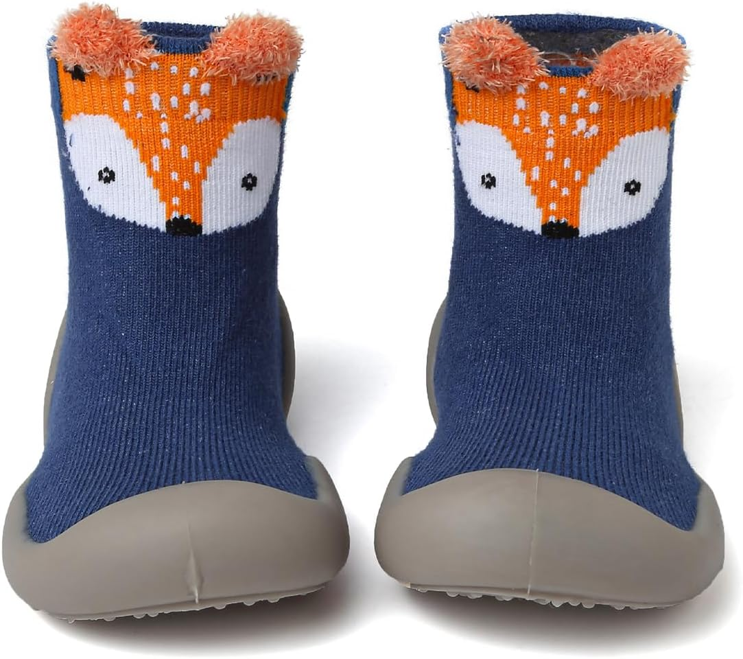 Baby Sock Shoes Toddler Cartoon Soft Rubber Sole Non Slip Indoor Floor Slipper for Infant Boys Girls First Walking Trainers Shoe