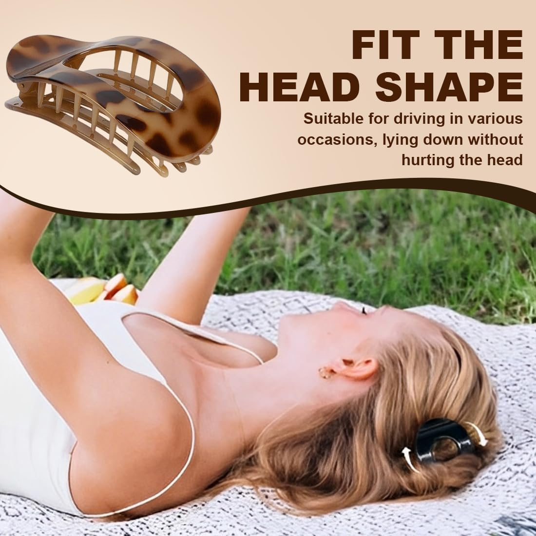 IKOPFLN Pack of 4 Hair Clips for Women, Hair Clips Women, French Hair Clips, Women, Flat Secure Hold Inner Teeth Hair Claws, Gift Hair Accessories for Women image number 1