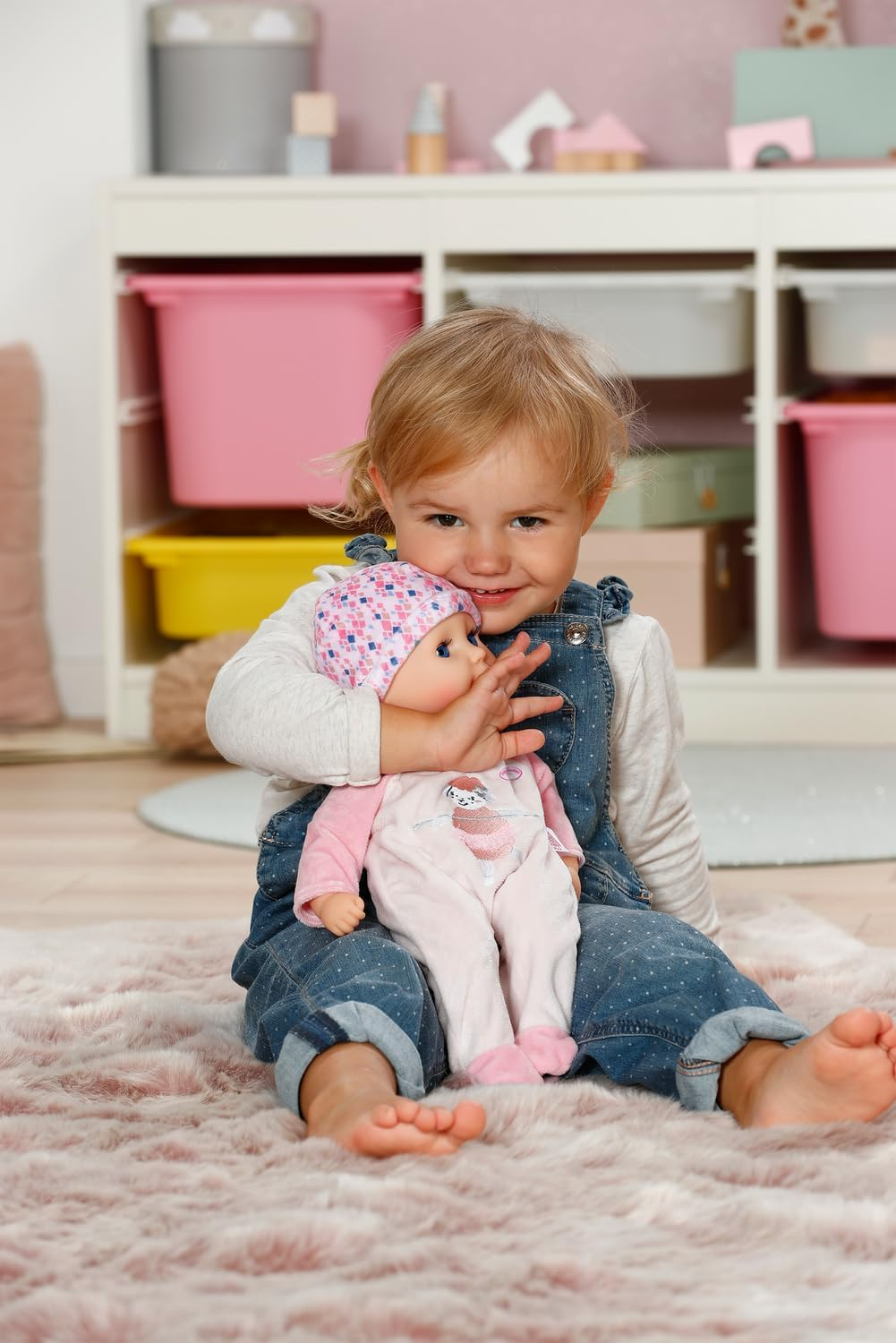 BABY Born Anna Rose - 36Cm Doll with Soft Touch Fabric Body, Pink Romper, and Sleeping Eyes Feature - Includes Bottle - Suitable for Children from 1 Year Old image number 1