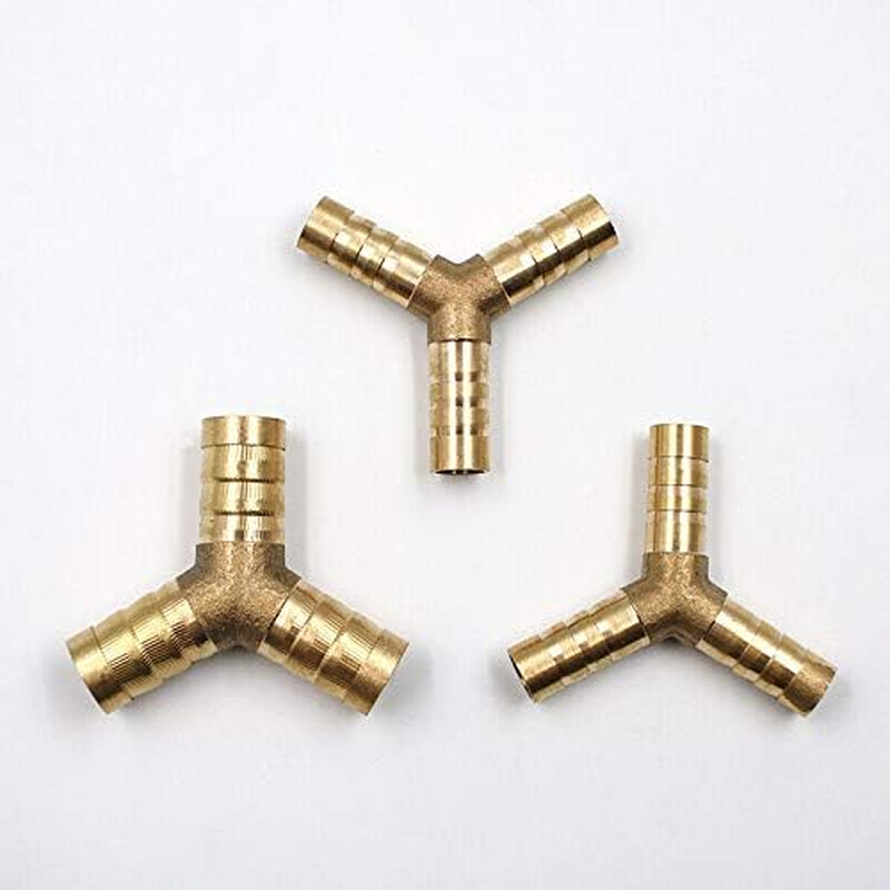 Brass Barb Hose Fitting T/Y/X Type Air Water Fuel Gas Hose Joiner Connector VARIOUS SIZE (T PIECE 8MM) image number 1