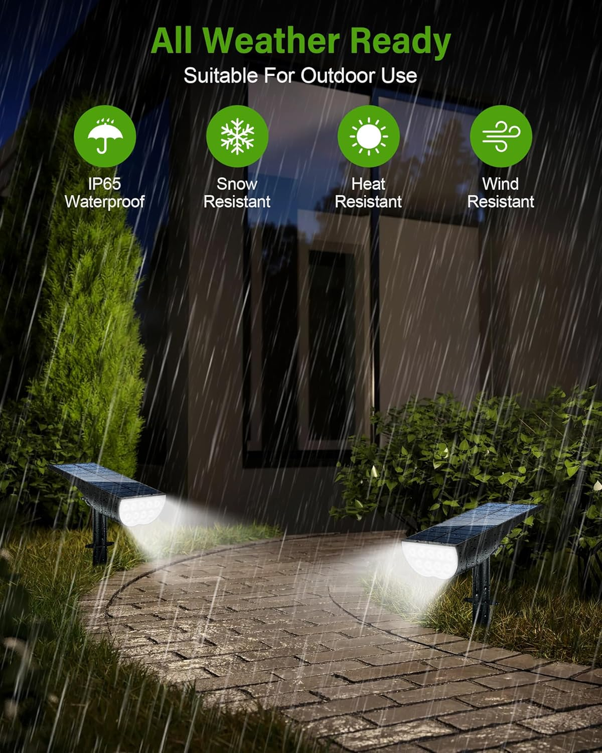 Solar Spot Lights Outdoor, Solar Lights Outdoor Waterproof IP65, 3 Brightness Modes Dusk to Dawn Landscape Spotlights for Yard Garden Pathway Tree Decoration, Cool White, 1 Pack image number 5