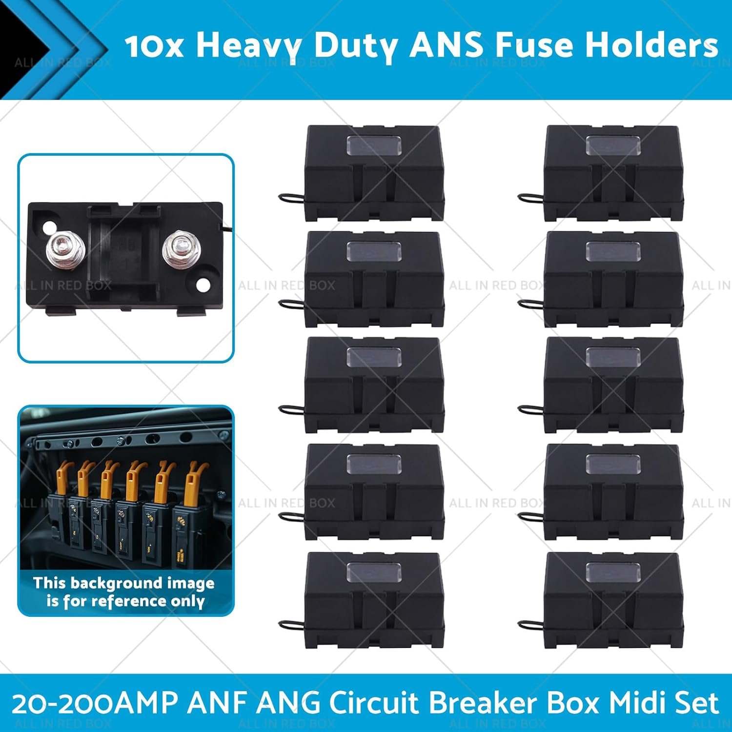 10X Heavy Duty ANS Fuse Holder 20-200AMP ANF ANG Circuit Breaker Box Midi Set image number 5