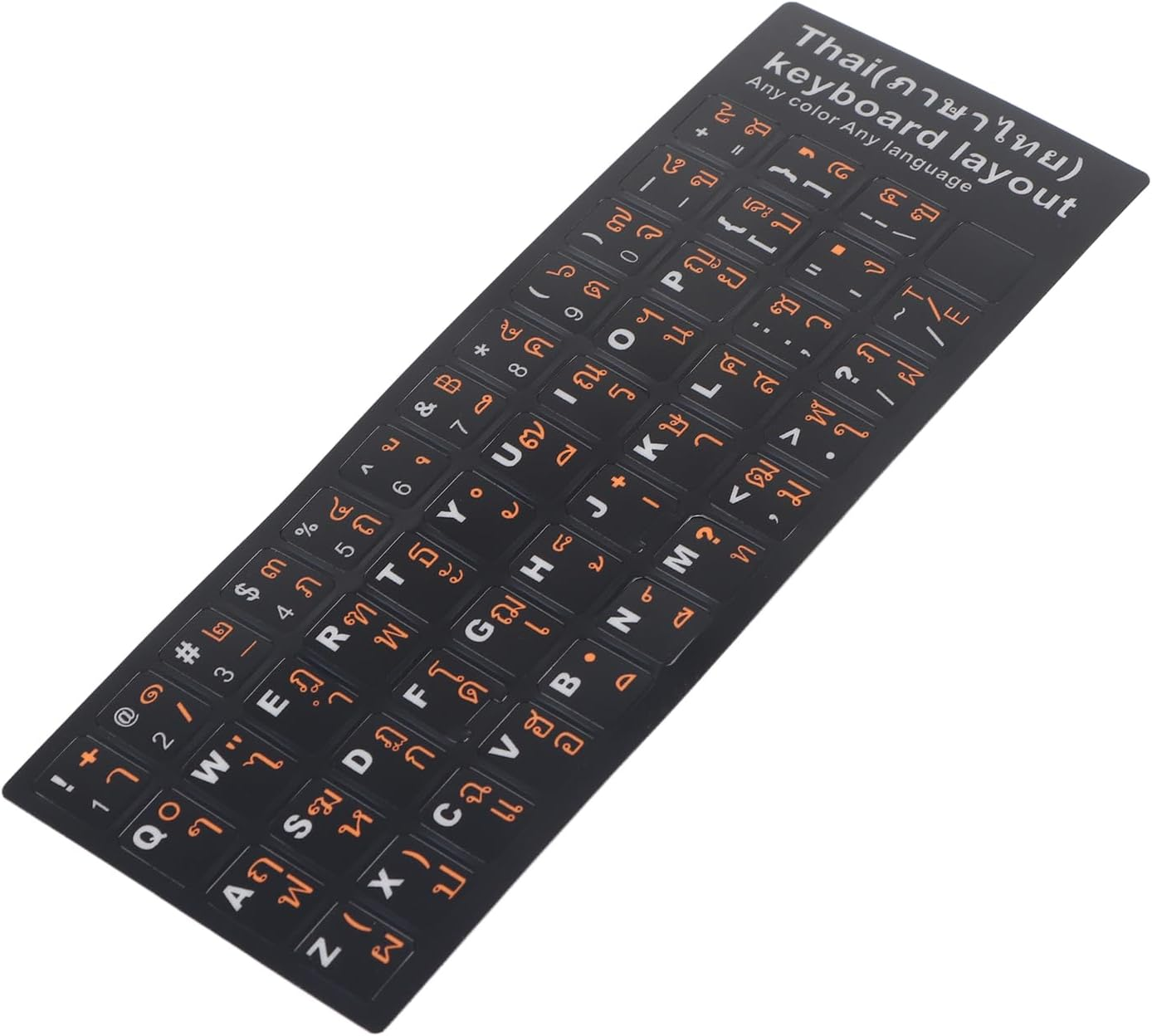 Thai Keyboard Stickers Laptop Keyboard Skins, 15.6In Wear Resistant PVC Frosted Texture, Computer Keyboard Thai Language, Clear Patterns, Bright Colors (Thai Orange image number 5