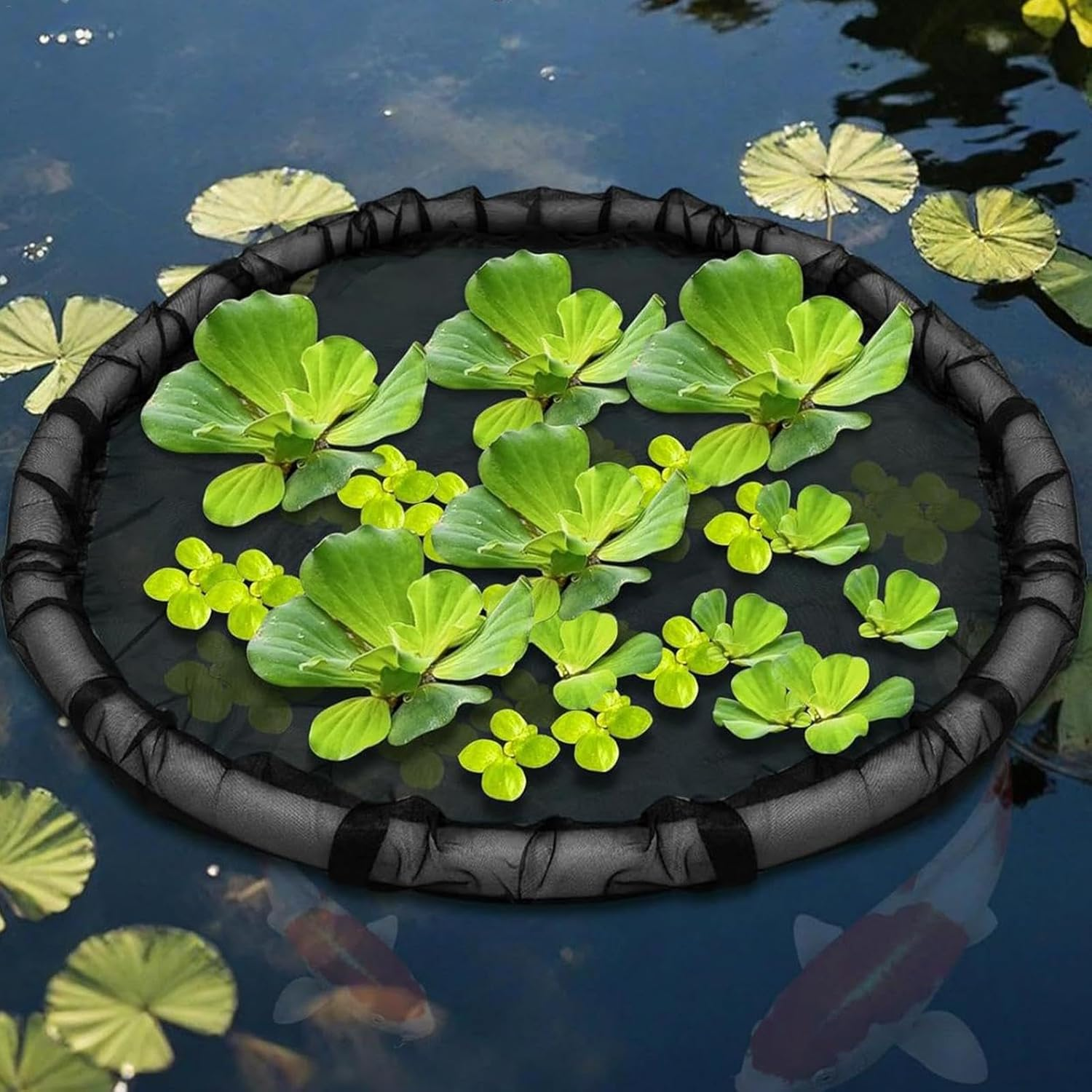 Floating Fish Barrier | Floating Island Plant Protector,Large Size round Floating Island Plants Protector Fish Barrier Mesh image number 1