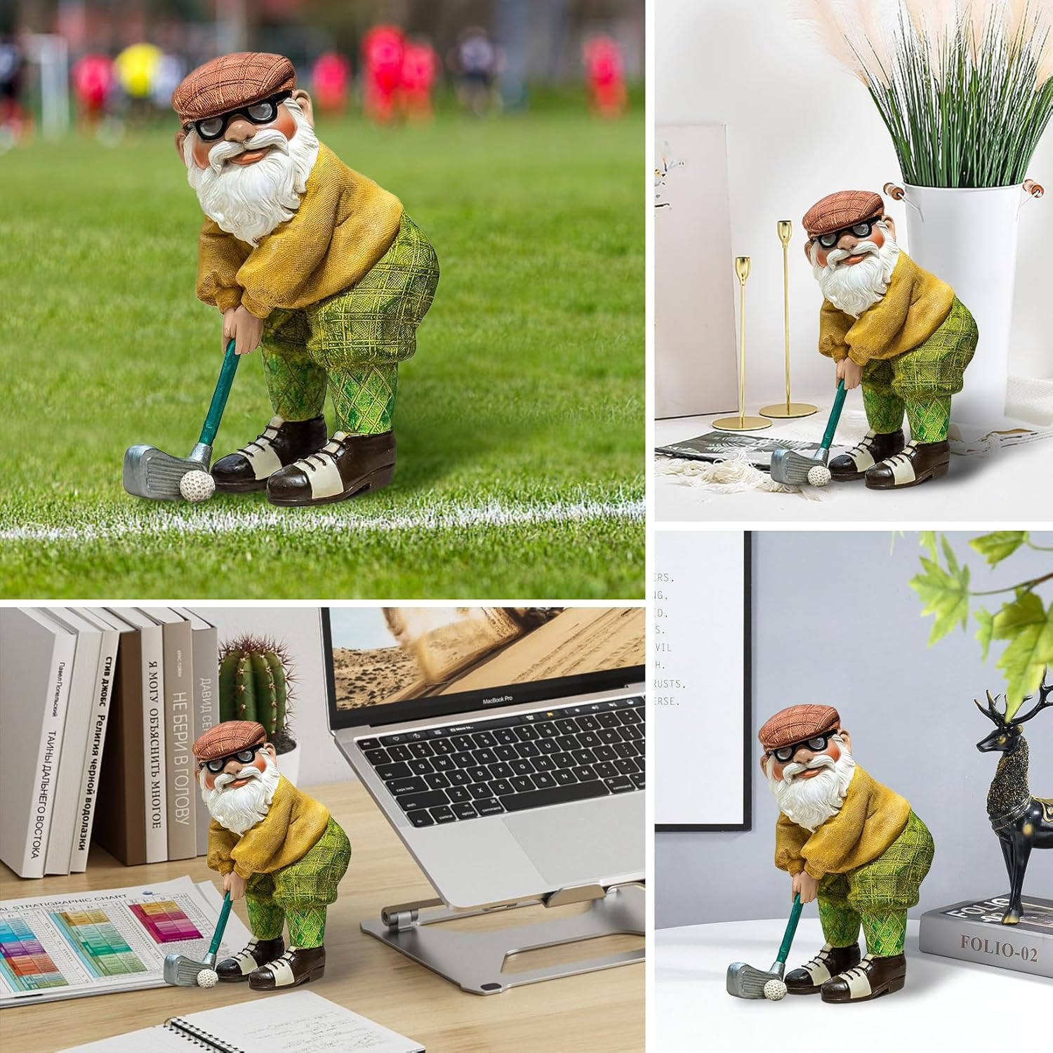 Garden Gnomes Ornament, Garden Ornaments Outdoor, Funny Golf Garden Gnome Statue Ornaments, Indoor or Outdoor Lawn Decorations, Decorative Home Accessories, Novelty Interesting Gifts Gardening Gifts