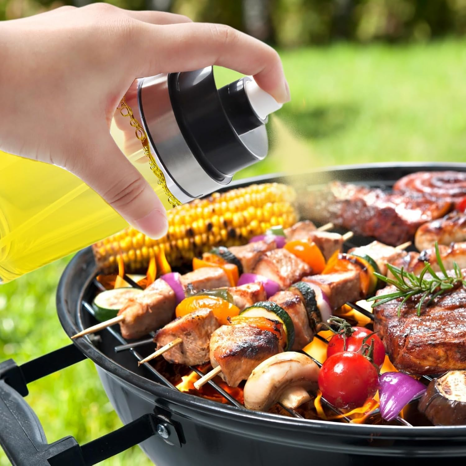 Oil Spray Bottle, Oil Dispenser Spray and Pour, Oil Sprayer for Cooking Air Fryer, Oil Mister Spray Bottle, Olive Dispenser Bottle for Kitchen image number 2