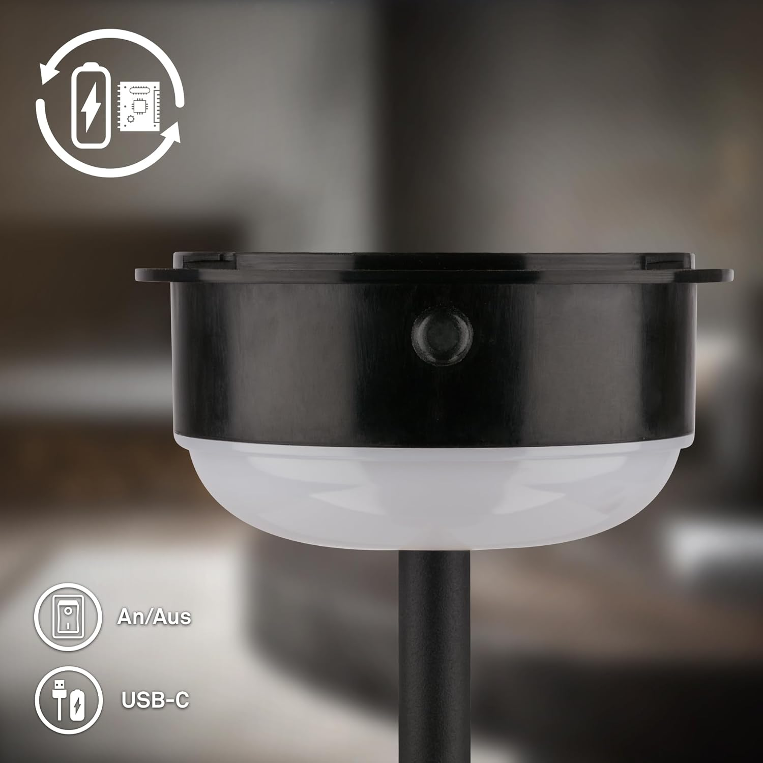 BRILONER - LED Table Lamp Wireless IP44 with Touch, Dimmable, Battery Replaceable, Bedside Lamp, Reading Lamp, LED Lamp, Decorative Lamp, Table Lamp, Battery Lamp, Outdoor Lamp, 16 X 35 Cm, Beige image number 5