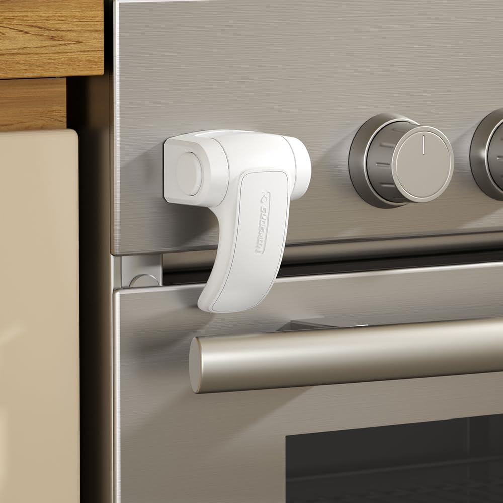 EUDEMON 1 Pack Oven Lock,Baby Proofing Oven Door Lock, Child Safety Oven Front Lock, Easy to Install & Use No Tools Need or Drill (Black)