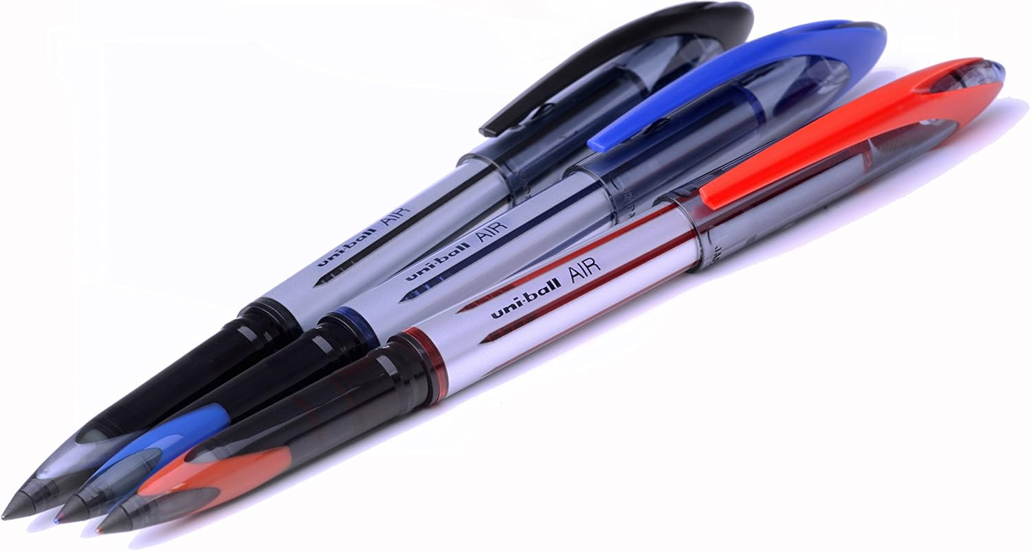 Uni-Ball UB-188-L Rollerball Pens. Premium 0.7Mm Medium Nib for Super Smooth Handwriting. Writes like a Fountain Pen. Fade and Water Resistant Liquid Uni Super Ink. Box of 12 Blue Ballpoint Pens image number 5