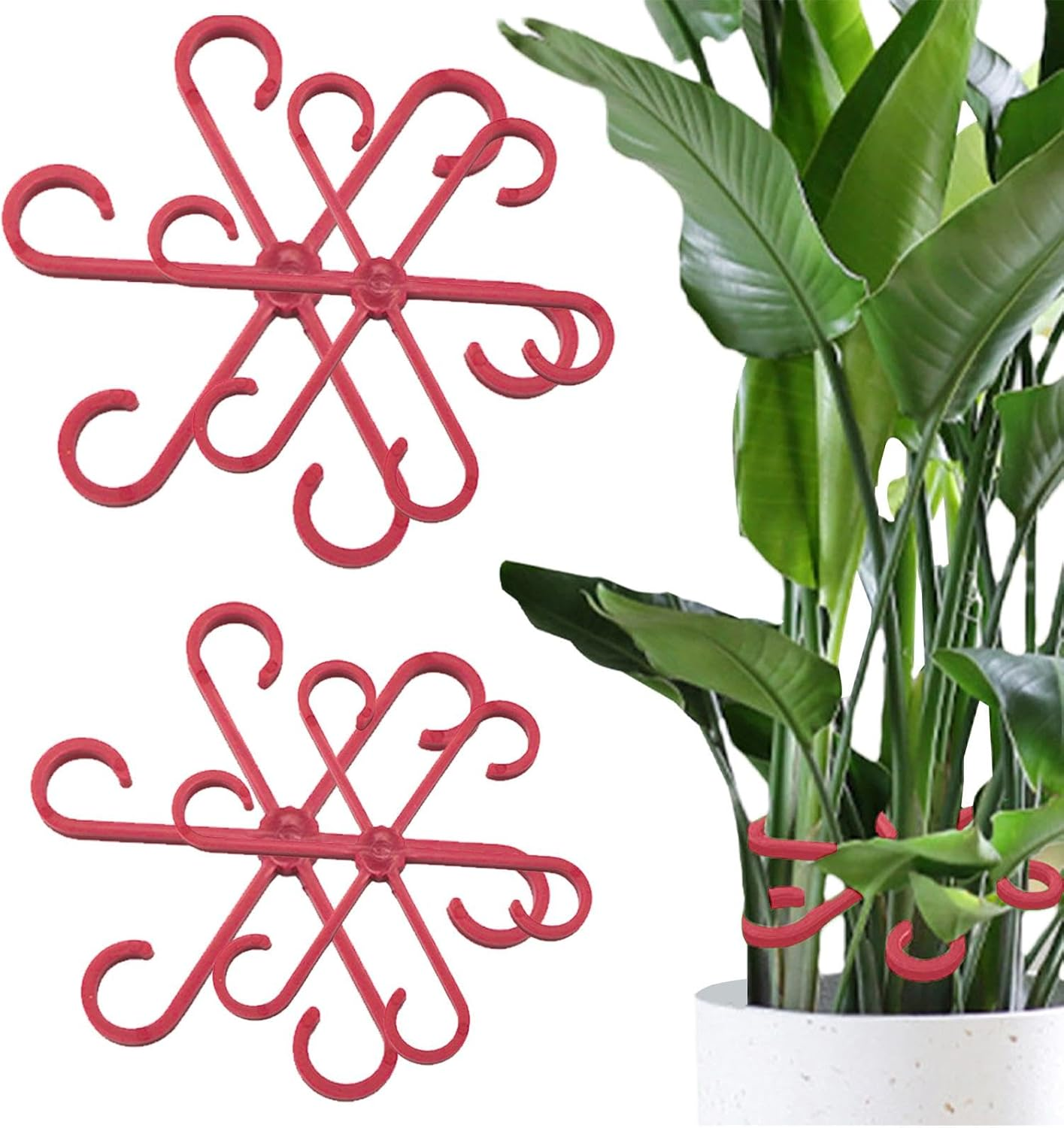 Plant Stem Holder, Climbing Indoor Plant Trunk Support, 4PCS Plants Support Stake, Reusable Flower Plants Stakes Climbing Houseplant Trellis for Potted Plants