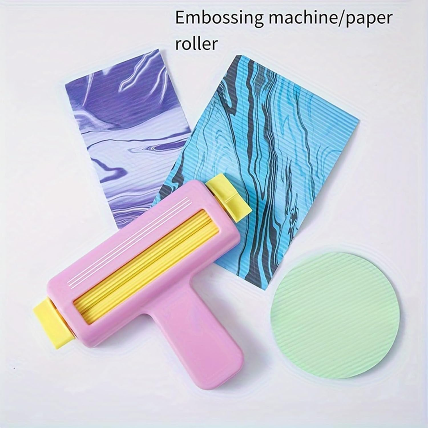 Die Cutting Machine, Manual Paper Embossing Machine, Paper Crimper Tool for DIY Crafts, Scrapbooking, Card Making (Pink) image number 4