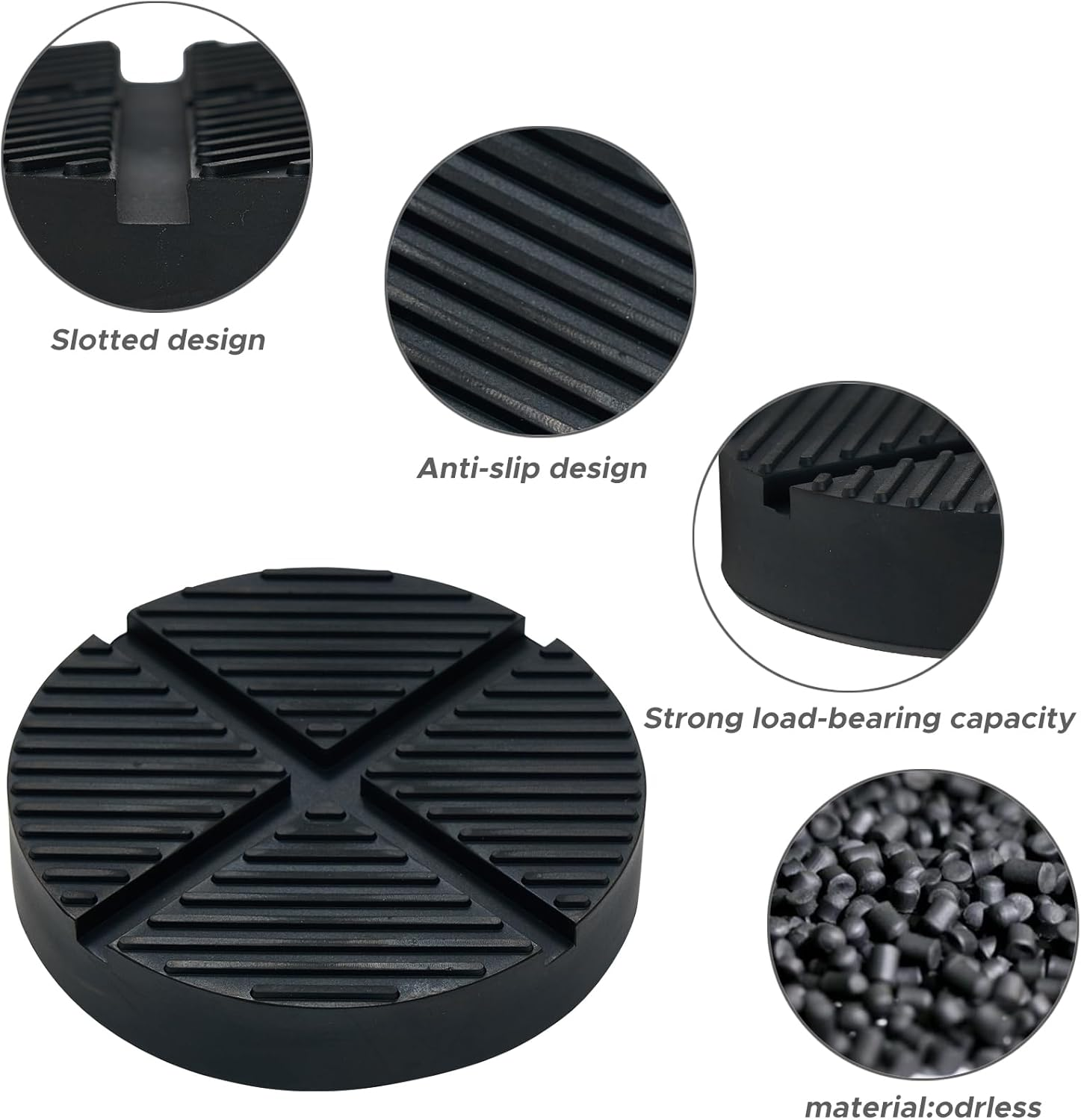 MANQO Universal Floor Jack Rubber Pad, Universal Jack Pad Adapter, Pinch Weld Side Frame Rail Protector, 1 Pack image number 5