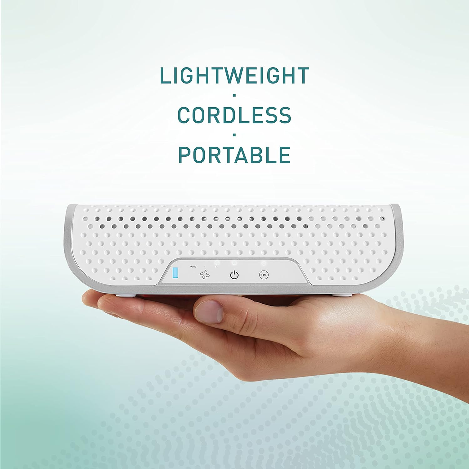 Sunbeam On-The-Go Fresh Portable Air Purifier | Compact, 3-Stage Purification with True HEPA Filter & UV Light, Rechargeable, White SAP0800WH image number 2