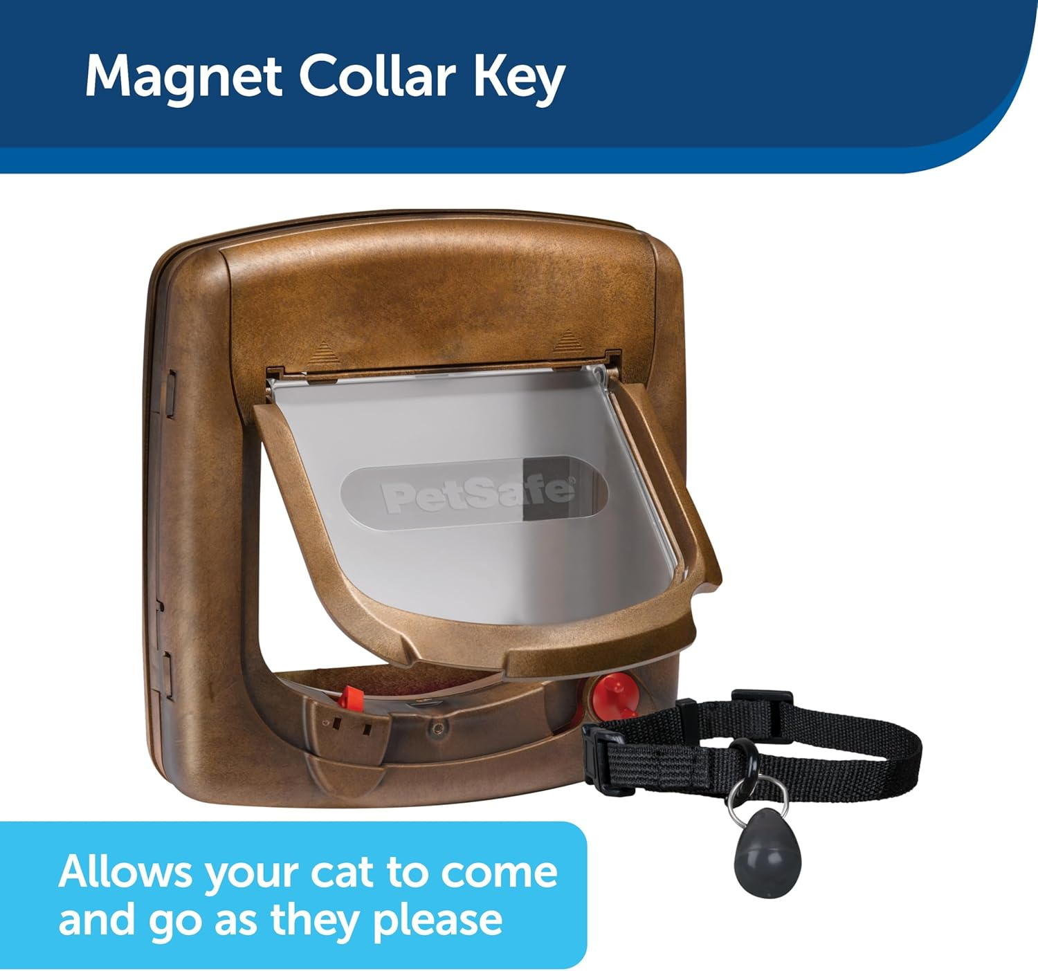Petsafe Staywell, Deluxe Magnetic Cat Flap, Wood Grain, Selective Entry, 4 Way Locking image number 4