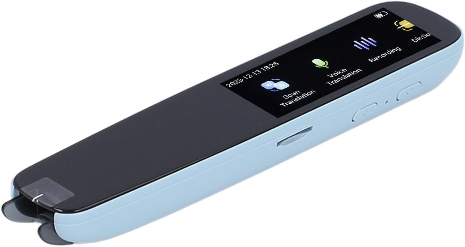 Scan Reader Pen, Recording Function Supported ABS Shell Multifunctional Wide Application Massive English Word Thesaurus Smart Voice Translator Pen for Homework (Blue)