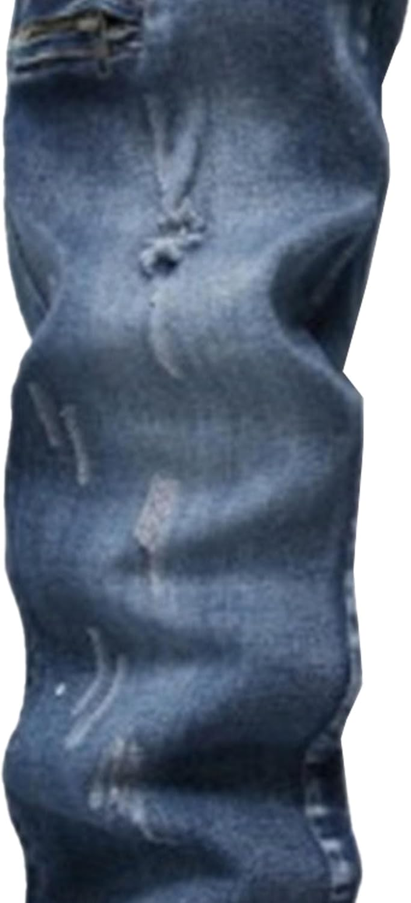 Jeshifangjiusu Mens Ripped Mid Rise Straight Leg Jeans Slim Lightweight Denim Pants Casual Streetwear Trousers, Dark Blue, 35