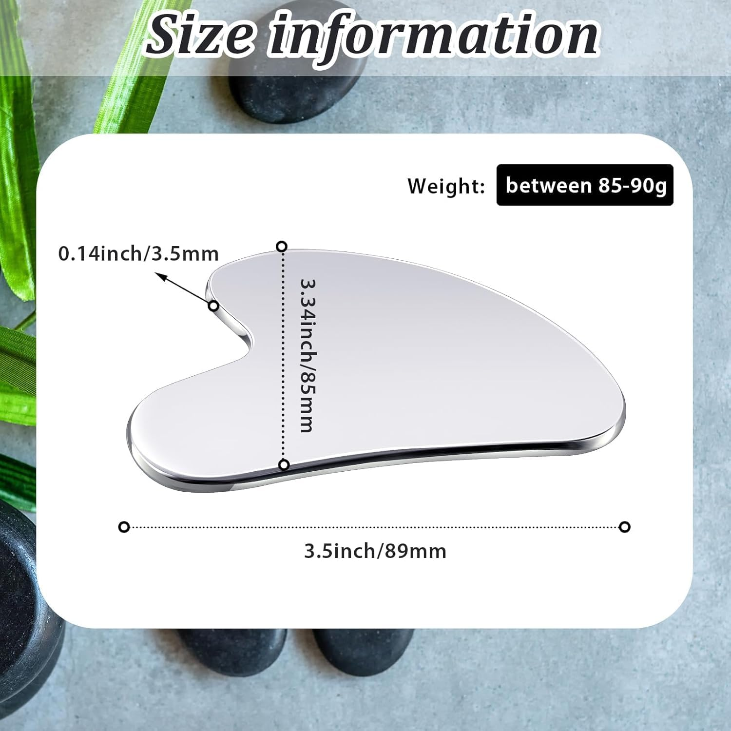 Stainless Steel Gua Sha Tool Facial Gua Sha Tool Tighten Skin Care Tools Massage Beauty Tool for Body Eyes Neck Massager with Travel Pouch - Heart Shape image number 1