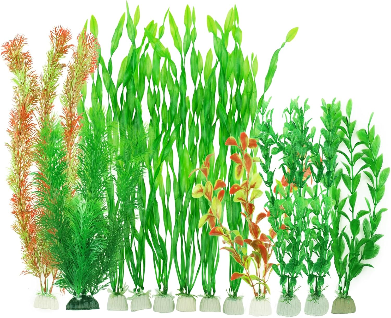 12Pcs Artificial Aquarium Plants Plastic Aquatic Plant Simulation Water Plants Decor Fish Tank Decorations Accessories image number 3