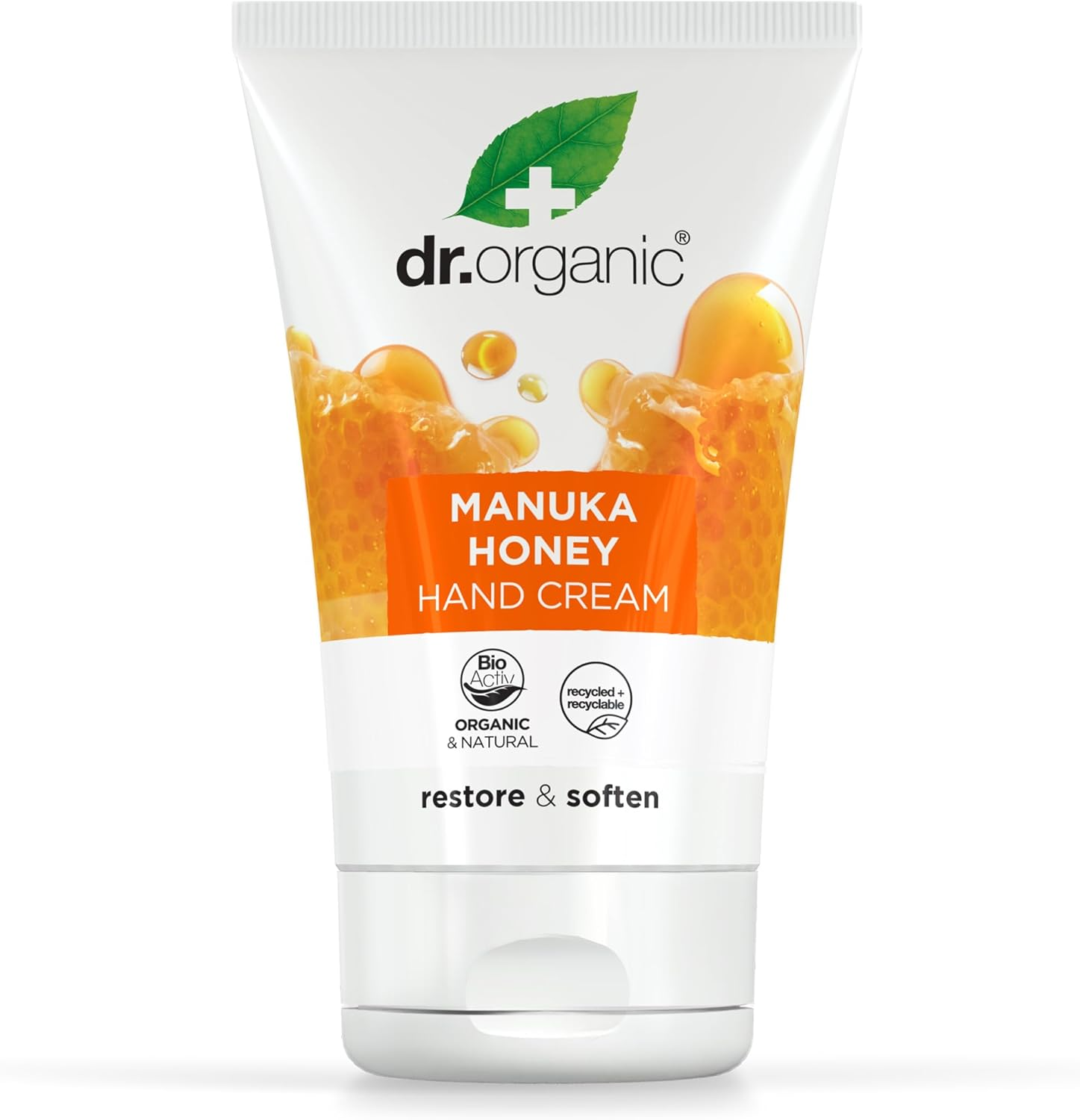 Dr Organic Manuka Honey Hand Cream, Moisturising, Dry Skin, Mens, Womens, Natural, Vegetarian, Cruelty-Free, Paraben & Sls-Free, Organic, 125Ml