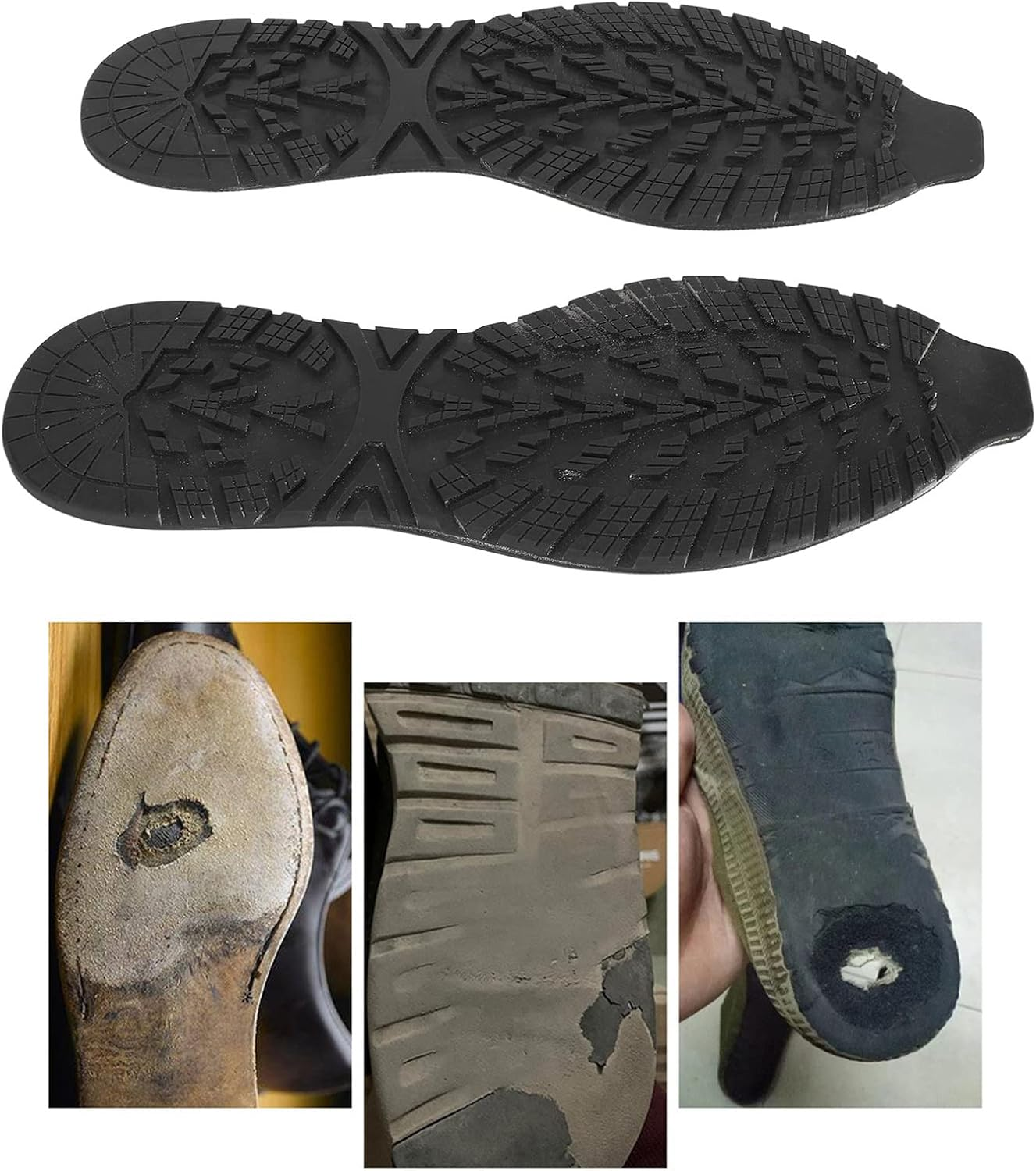 Shoe Sole Repair, Rubber Soles for Bottom of Shoes, Cuttable Elasticity Skid Full Soles Rubber Replacement DIY Repair for Sneaker, Shock Absorption Rubber Soles (41-44)