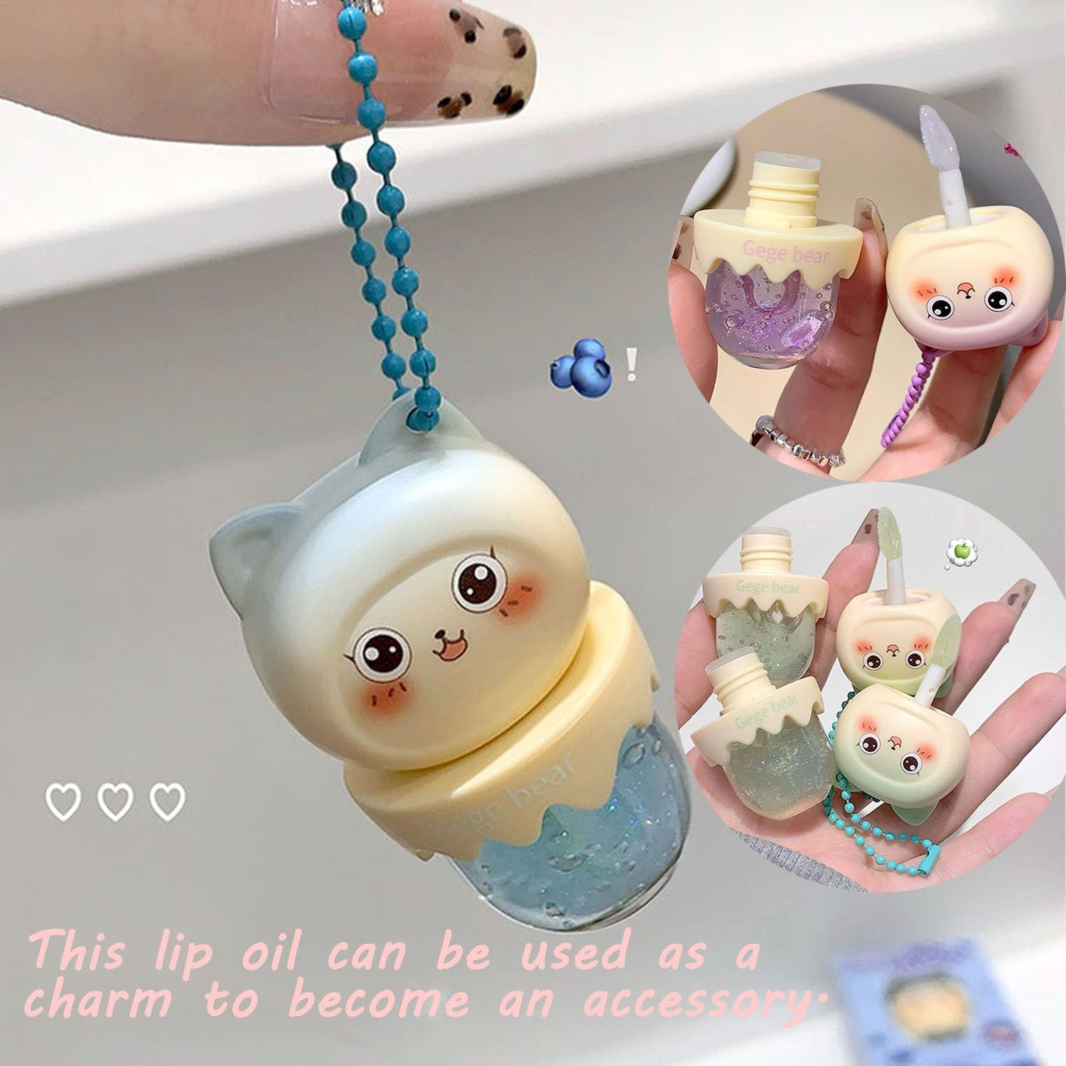 Baorder 4 Colours Shimmer Lip Gloss Set, Moisturising Lip Oil, Light, Sweet Lip Gloss, Fruit Flavoured, Moisturising Glass Lip Gloss Oil Set Makeup image number 4