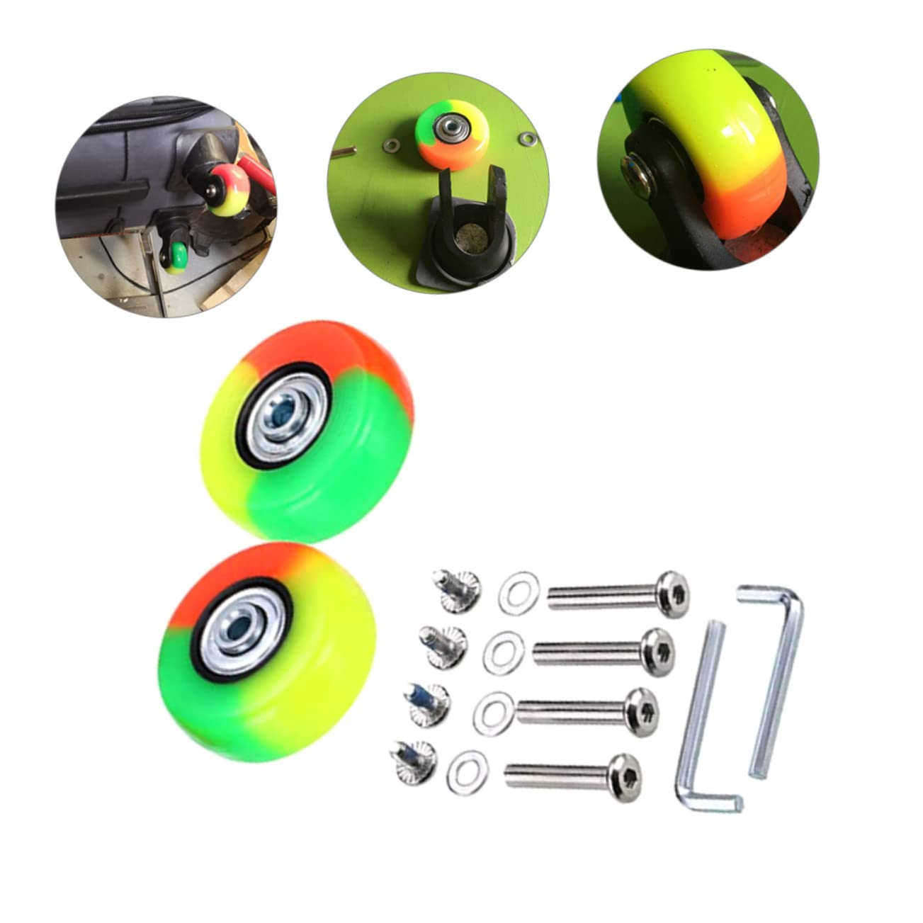 JECOMPRIS 4Sets Replacement Luggage Wheels Swivel Suitcase Wheels for Travel Luggage Bags