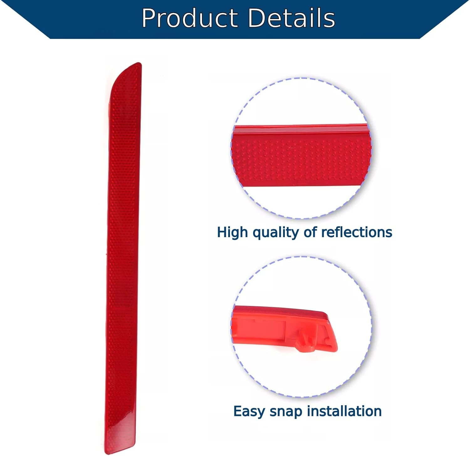 Twowinds Rear Bumper Reflector, Cat Eye Reflector, Red Reflector for Rear Bumper, Right Side Compatible with VW T5 Transporter Multivan Caravelle T6 (2012-2016) 7E0945106A