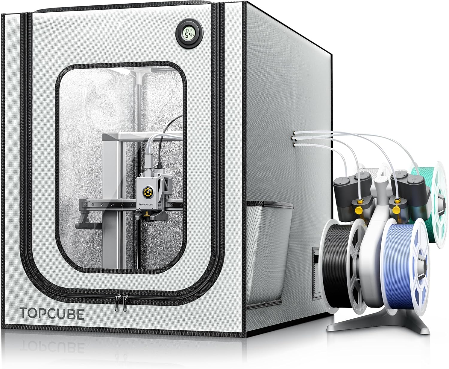 3D Printer Enclosure for Bambu Lab A1, Large Size Enclosure with LED Light, Fireproof Waterproof Dustproof Noise Reduction Constant Temperature 3D Printer Cover, 550X670X600Mm image number 4