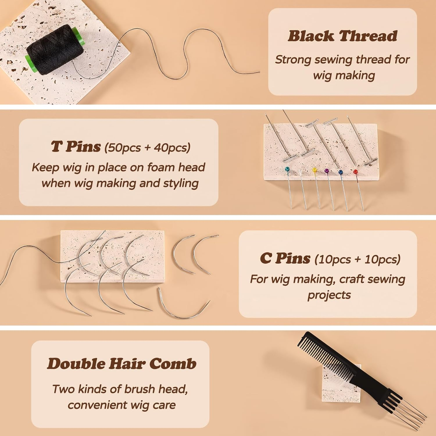 63 Inch Wig Stand Tripod with 22 Inch Head, Canvas Wig Head Stand with Mannequin Head for Wigs Mannequin Head Block Set for Wigs Making Display image number 5