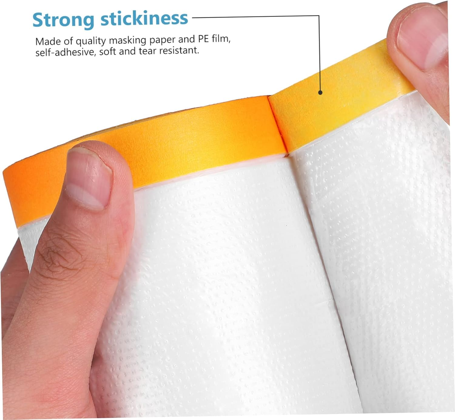 6Rolls Masking Tape Film Self-Adhesive Covering Films Easy to Apply Tear-Resistant for Painting Automotive Furniture image number 3