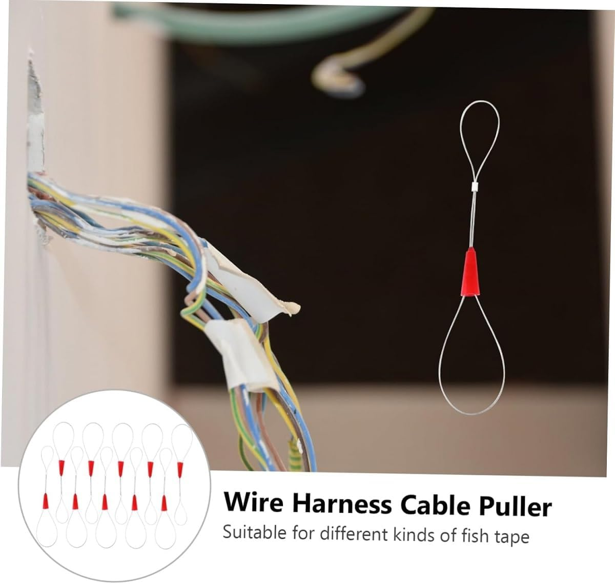 WADY 10PCS Cable Puller Adjustable Cabling Rods Fish Tape Kit Length 215Mm Electrician Threading Device Puller Tool Fish Tape Fastener for Fastening Cables (Red) image number 2
