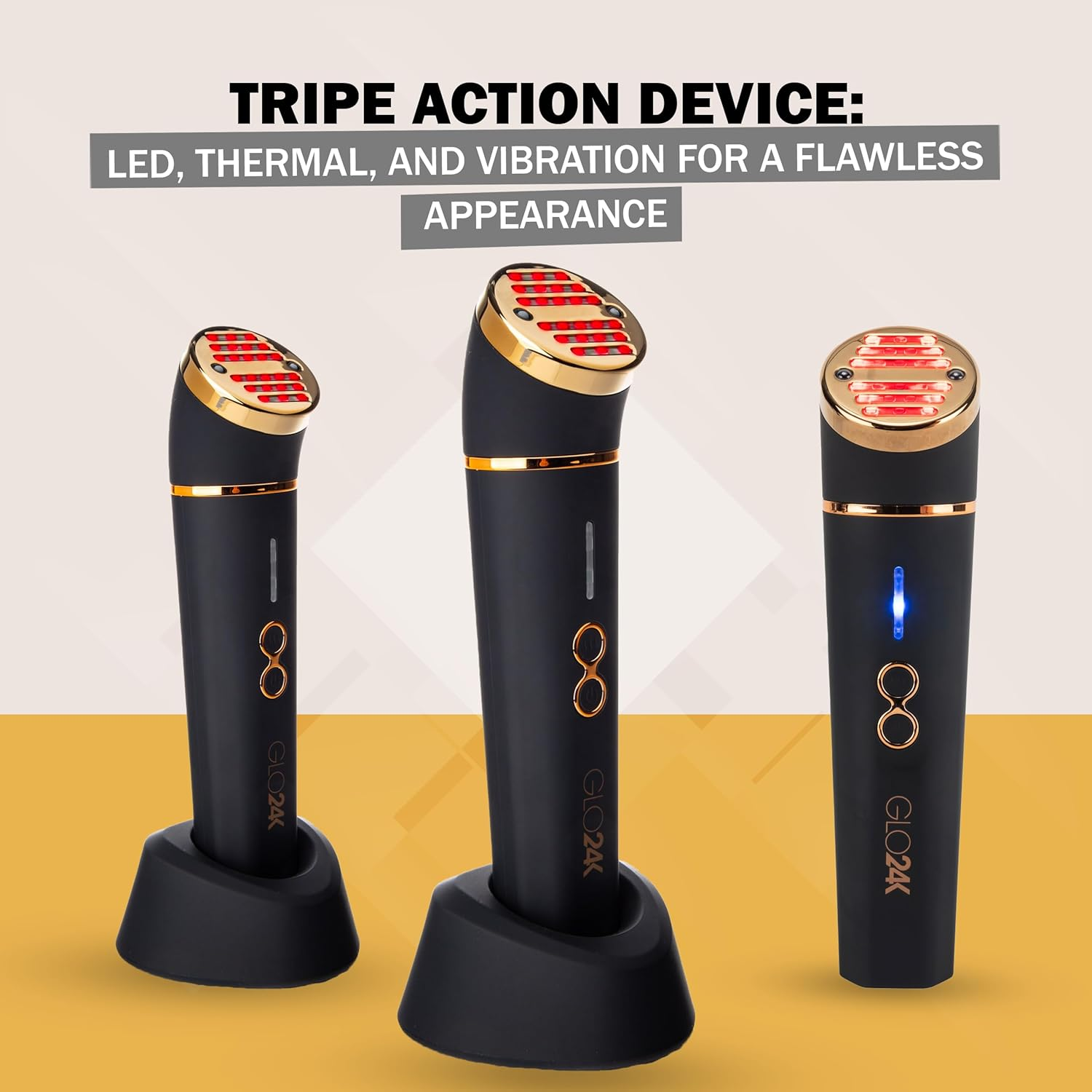 GLO24K UNLEASH the POWER of GOLD Beauty Device for the Face. LED, Thermal, Vibration Technologies. Facial Machine image number 6